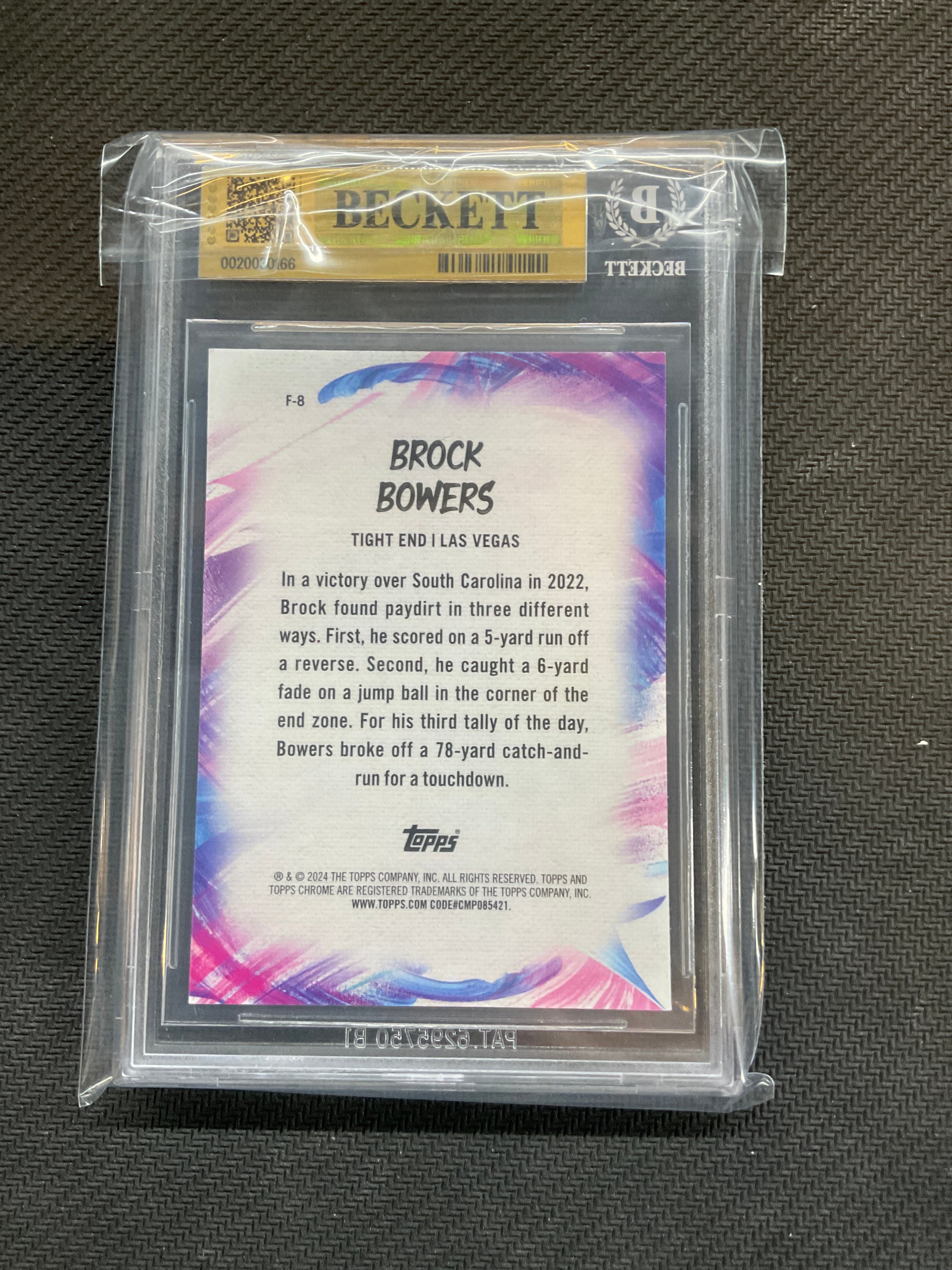 2024 Topps Chrome Brock Bowers Finesse Rookie BGS 10 Raiders