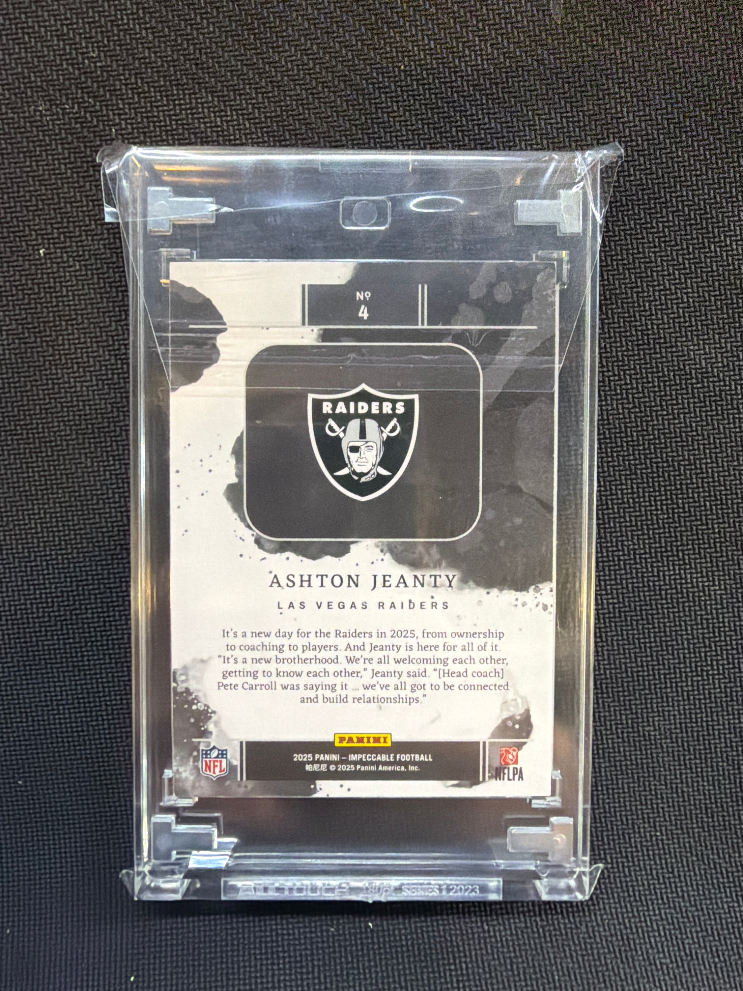 2025 Panini Impeccable Ashton Jeanty Rookie Bar /35 Raiders