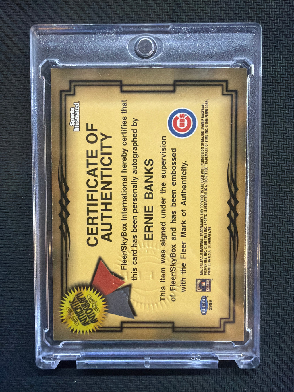 1999 Fleer Sports Illustrated Ernie Banks Autograph Collection Cubs