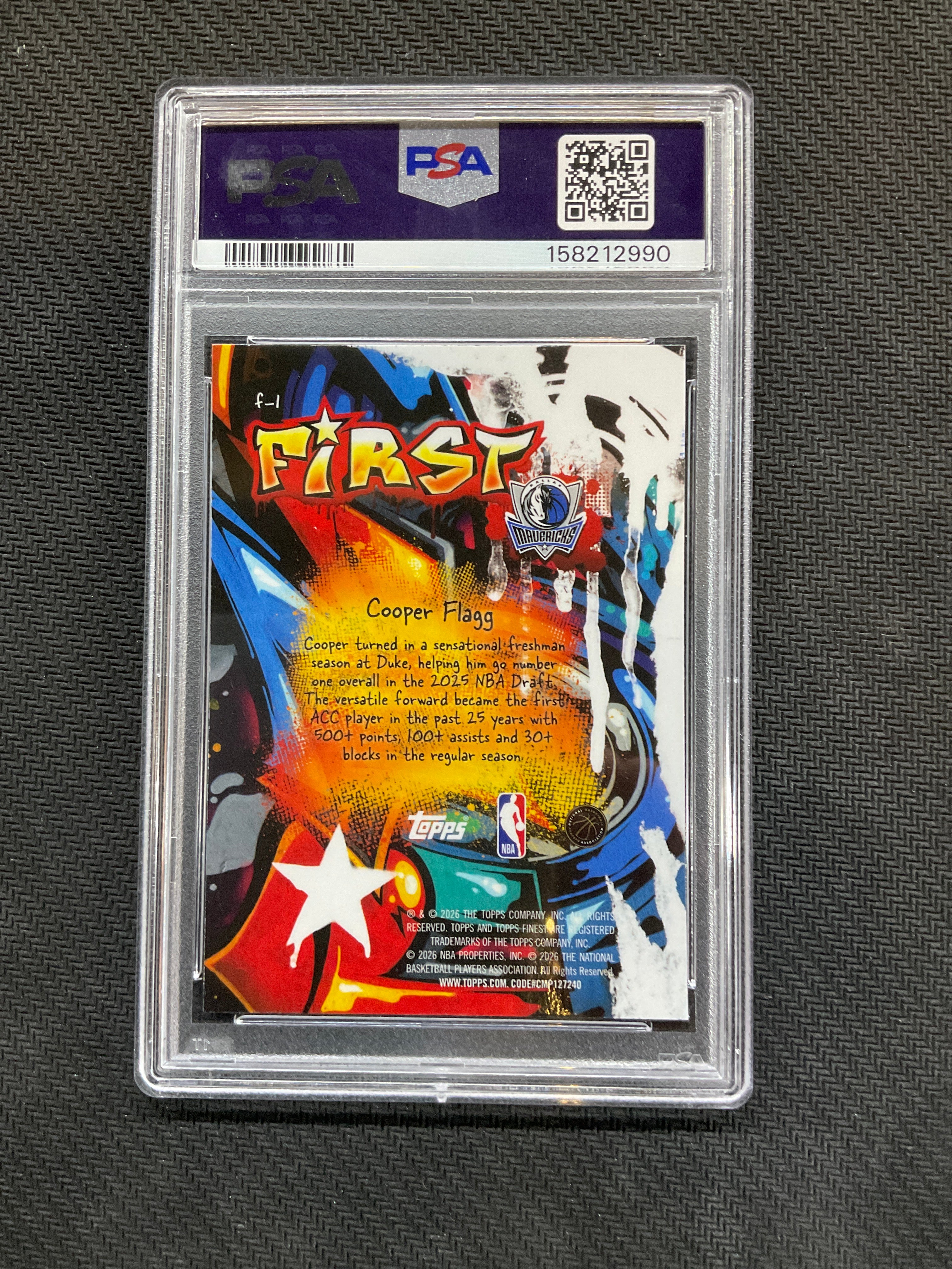 2025 Topps Finest Cooper Flagg First X-Fractor PSA 8 990