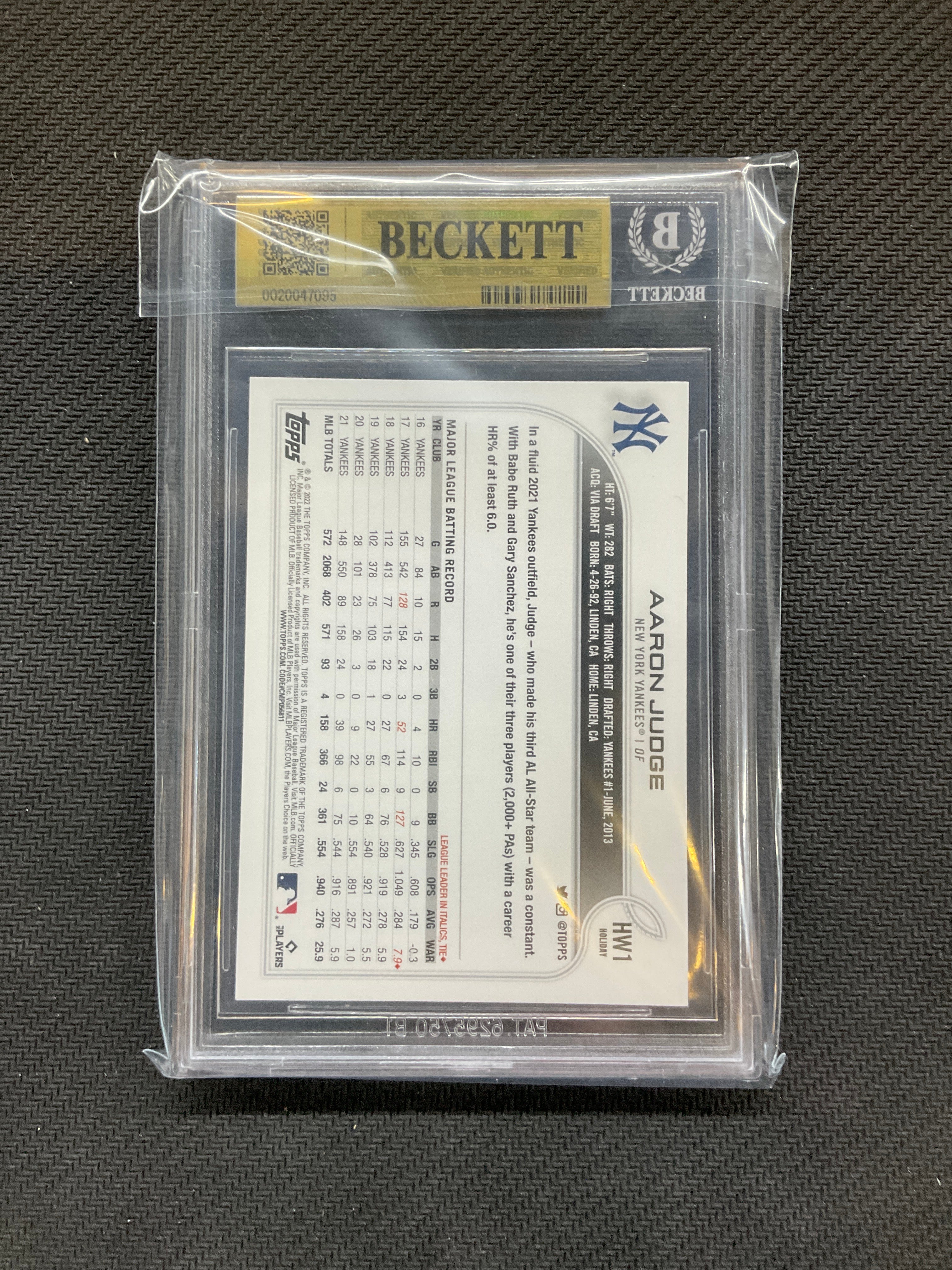 2022 Topps Holiday Aaron Judge BGS 9.5