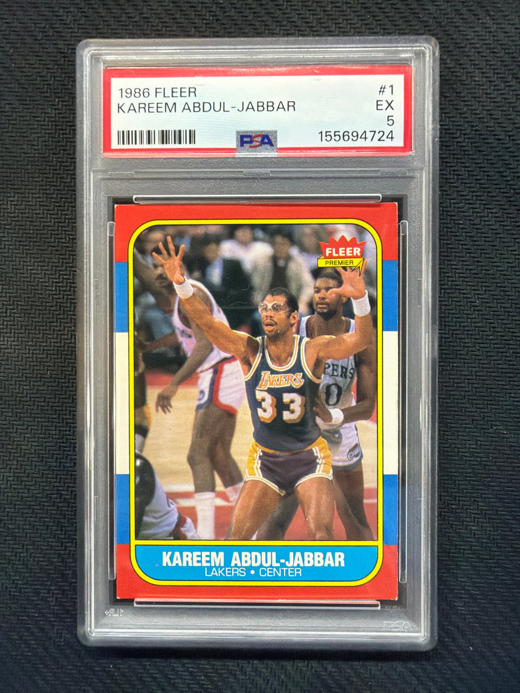 1986 Fleer Kareem Abdul-Jabbar #1 PSA 5 Lakers 724
