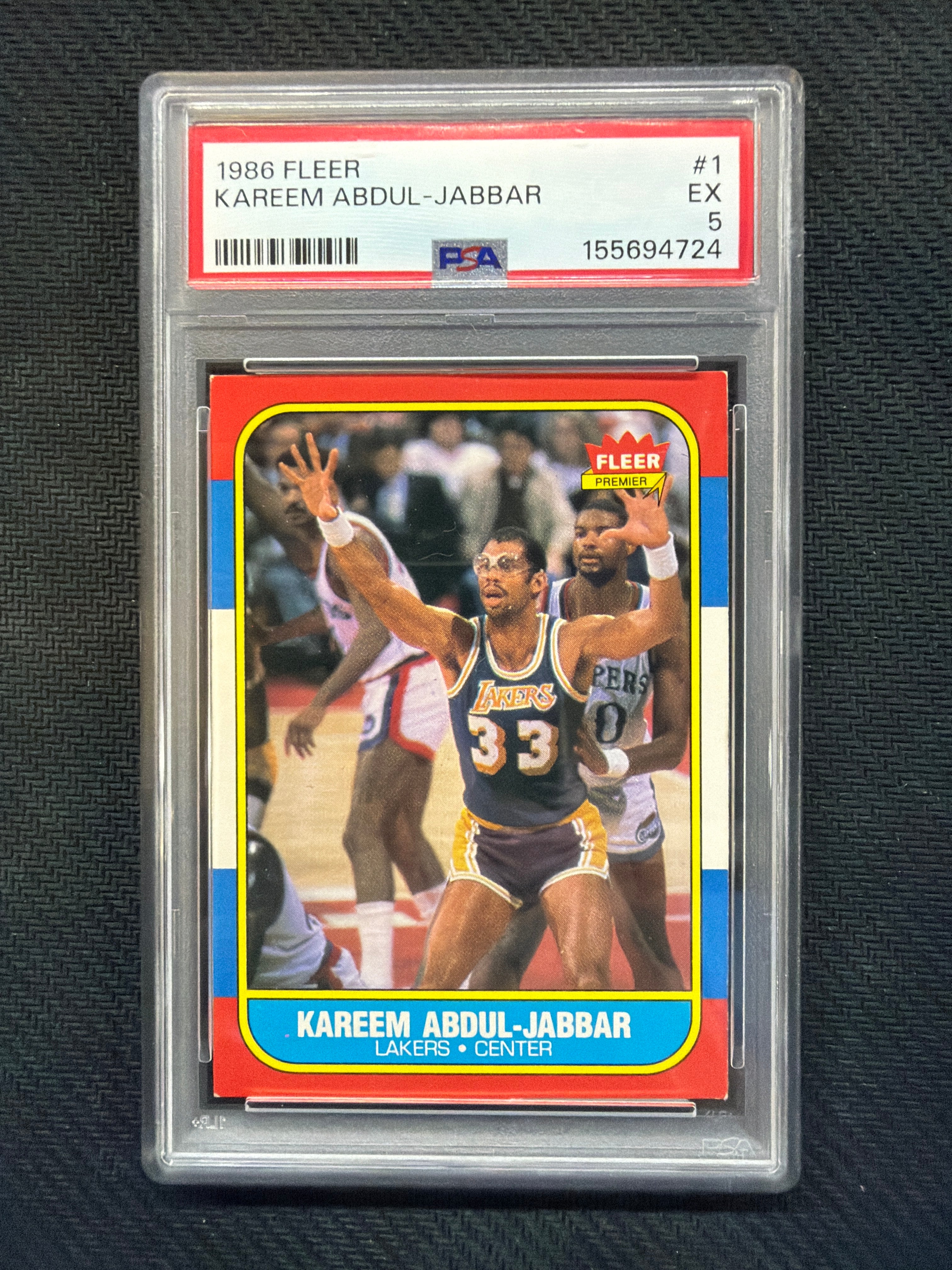 1986 Fleer Kareem Abdul-Jabbar #1 PSA 5 Lakers 724