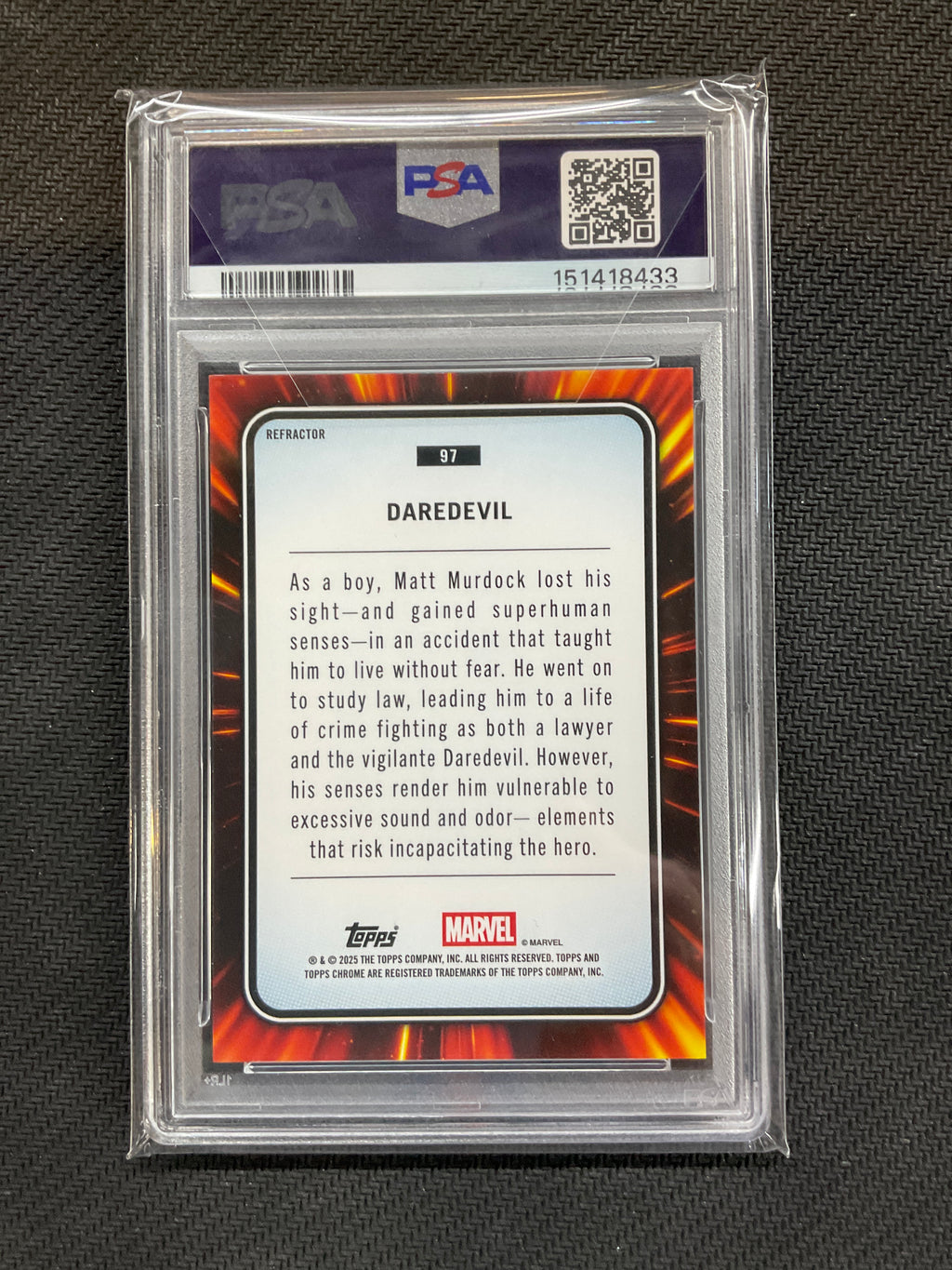 2025 Topps Chrome Marvel Daredevil Refractor #97 PSA 9 433