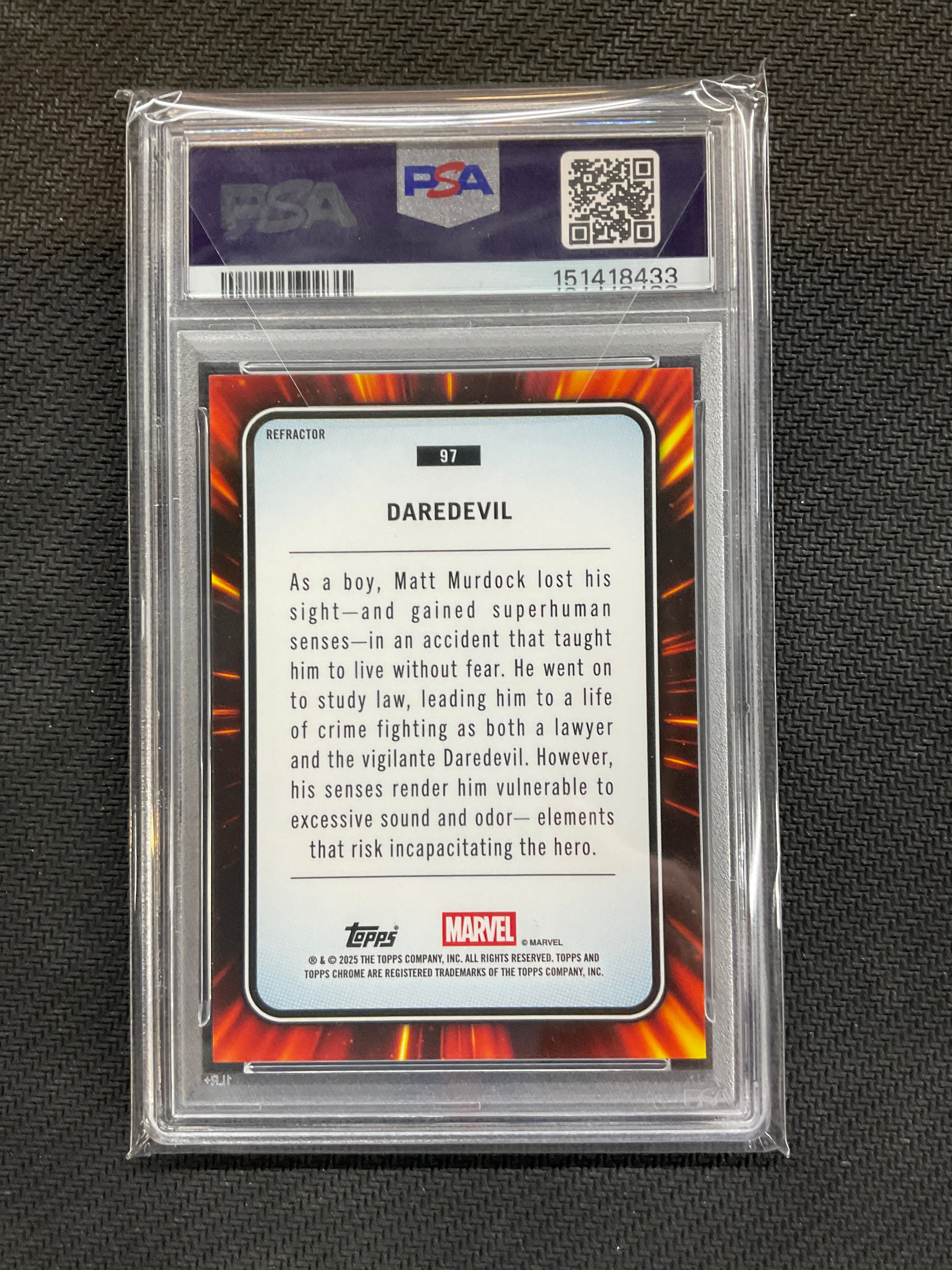 2025 Topps Chrome Marvel Daredevil Refractor #97 PSA 9 433
