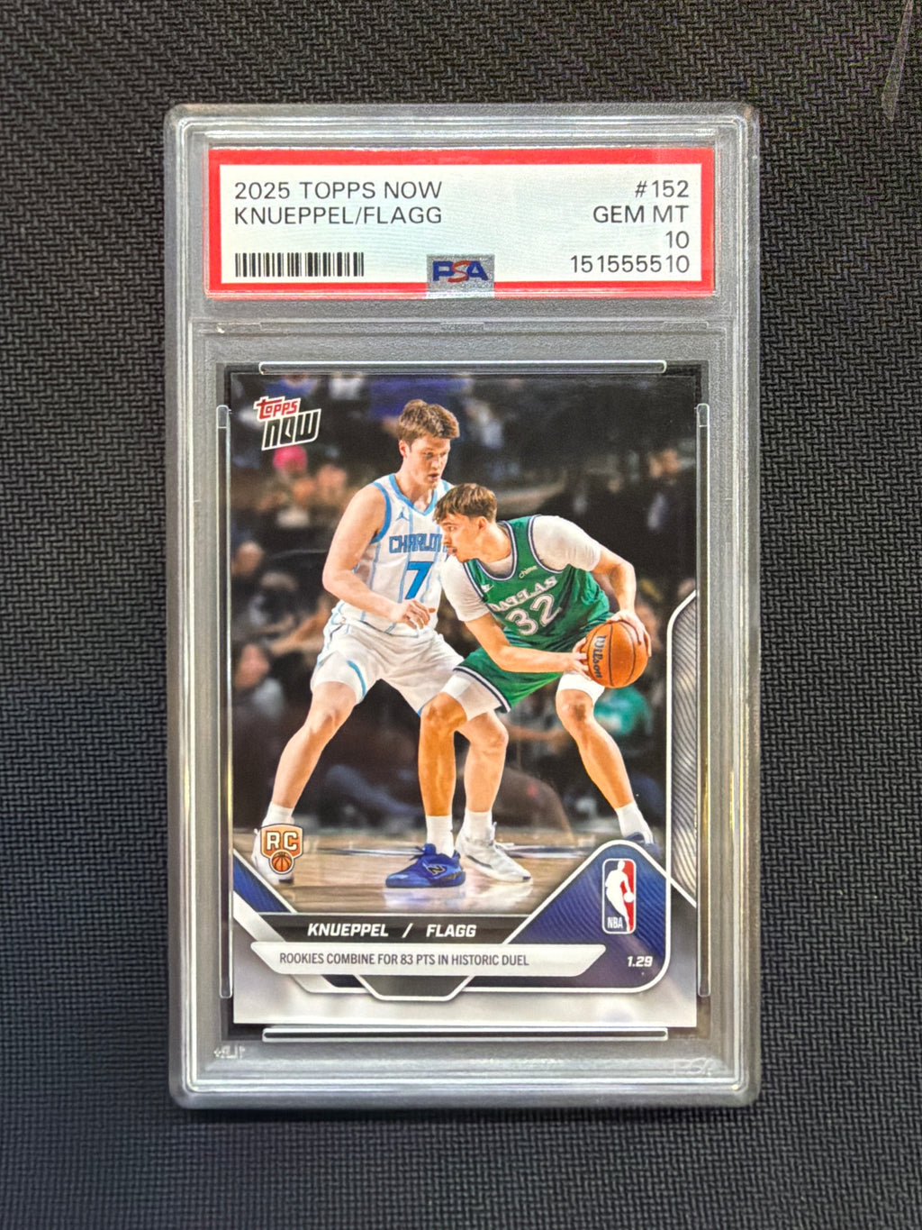 2025 Topps Now Cooper Flagg Kon Knueppel Rookie PSA 10 510