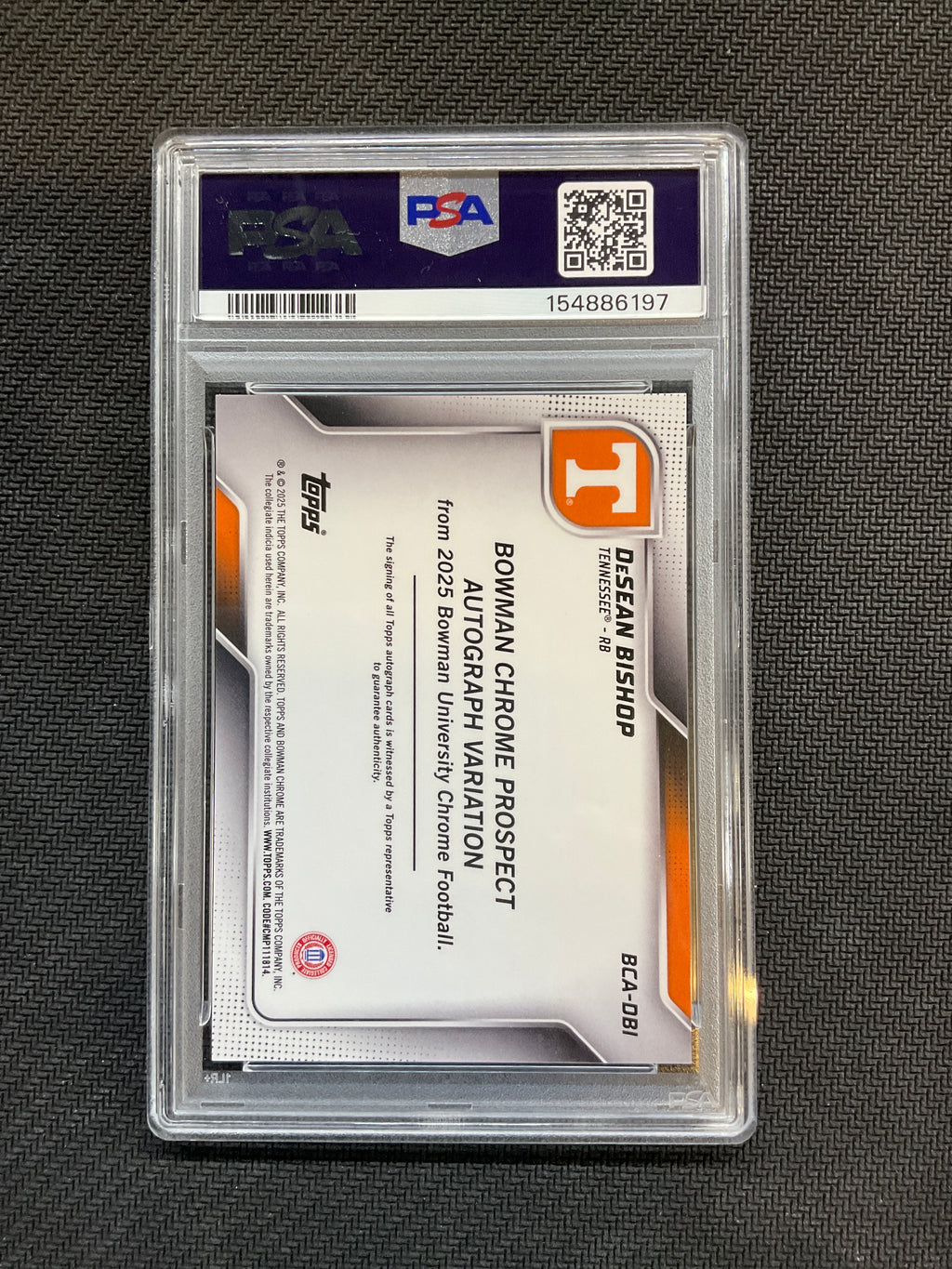 2025 Bowman U Chrome Desean Bishop Orange Auto /25 PSA 9
