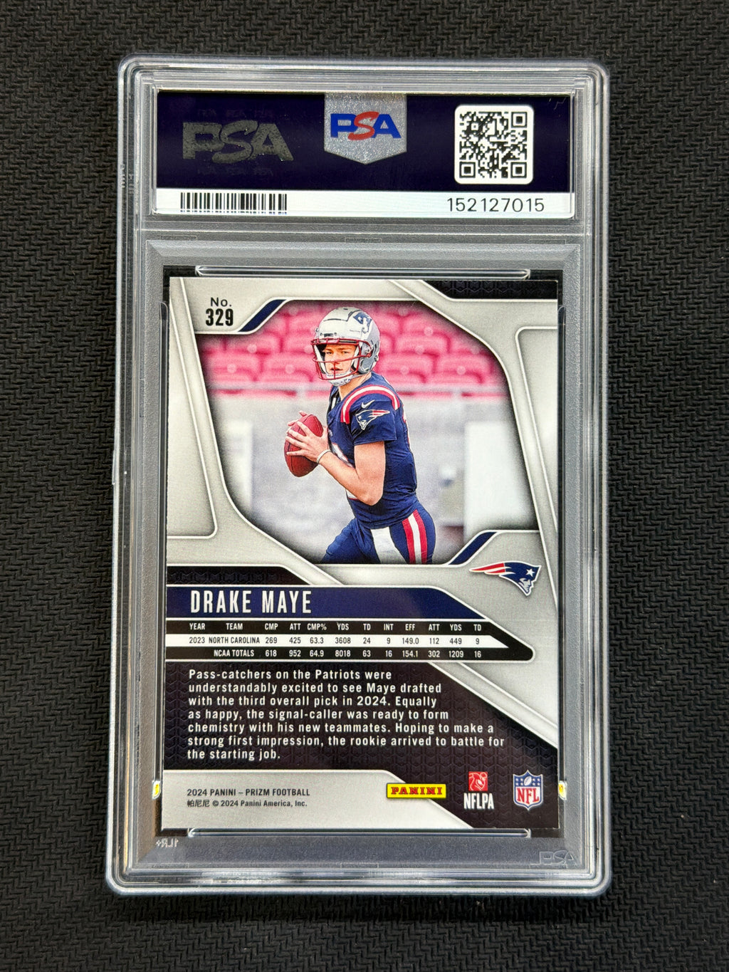 2024 Prizm Drake Maye Rookie #329 PSA 9 015
