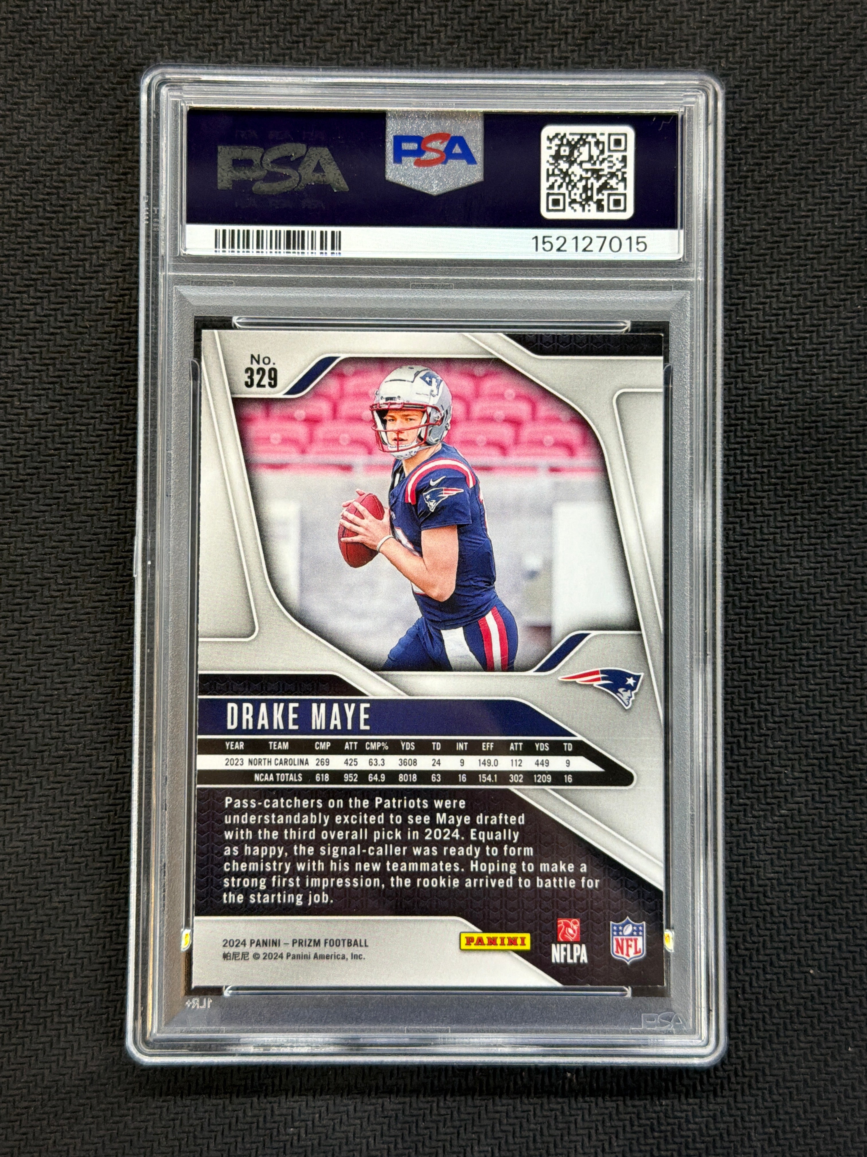 2024 Prizm Drake Maye Rookie #329 PSA 9 015