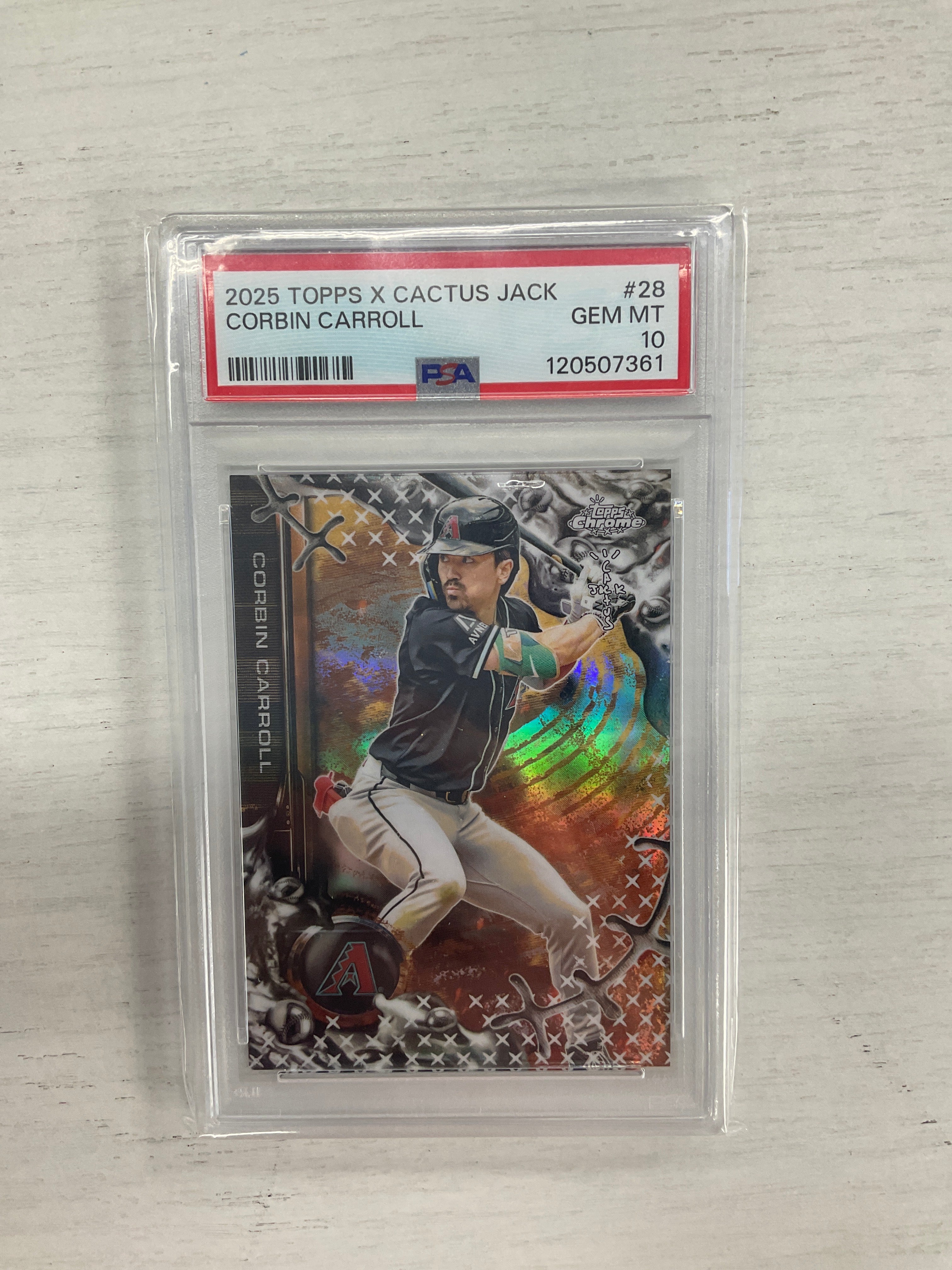 2025 Topps Chrome Cactus Jack Corbin Carroll PSA 10