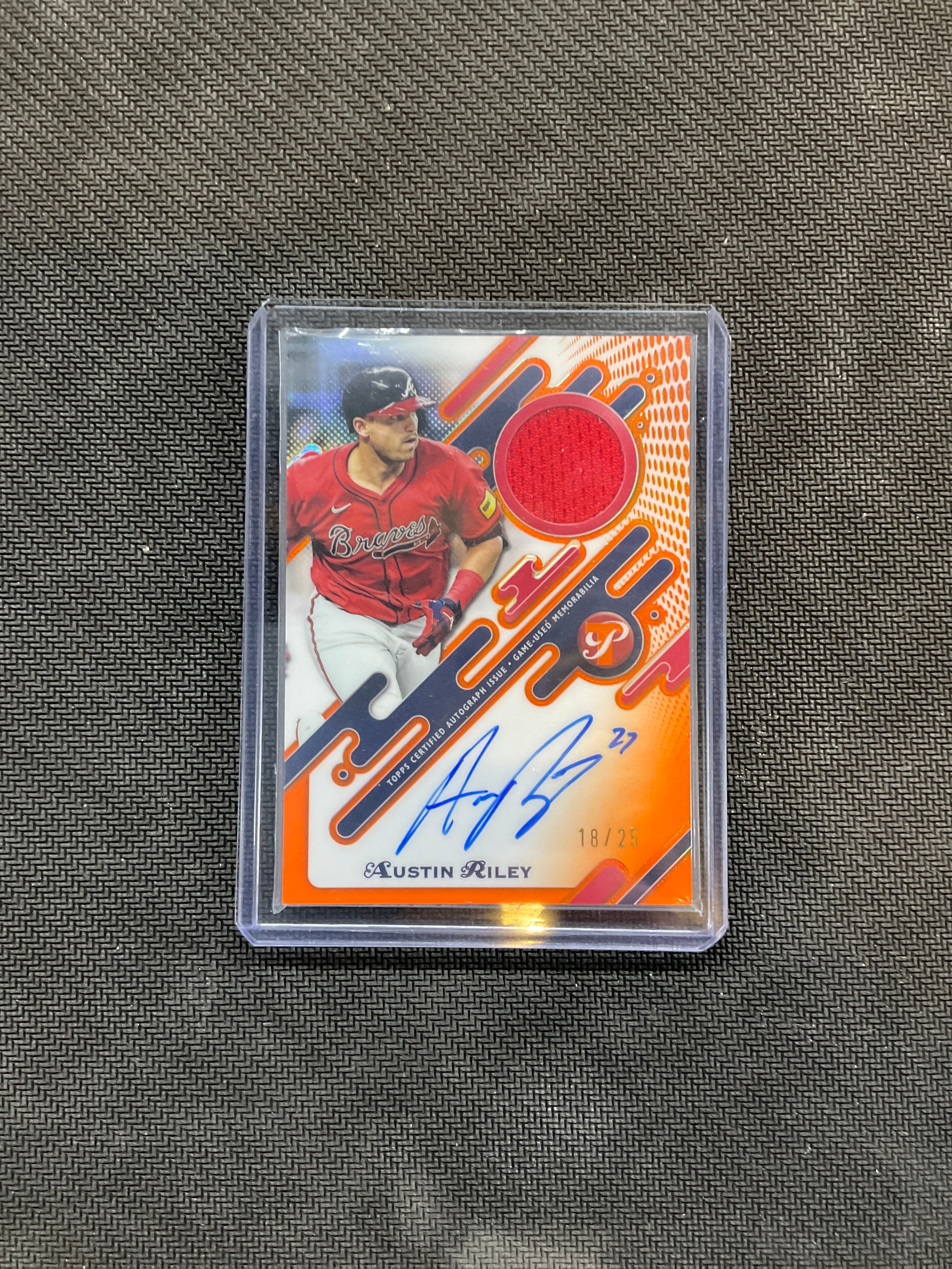 2025 Topps Pristine Austin Riley Patch Auto /25 Orange Braves