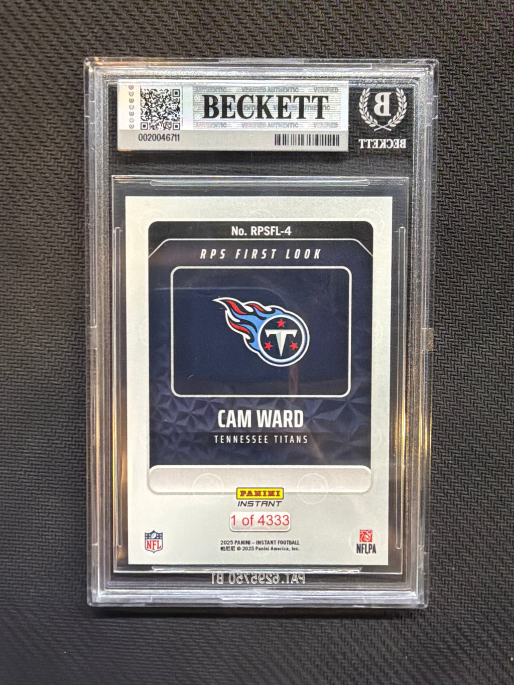 2025 Panini Instant Cam Ward Rookie BGS 8.5 Titans 711