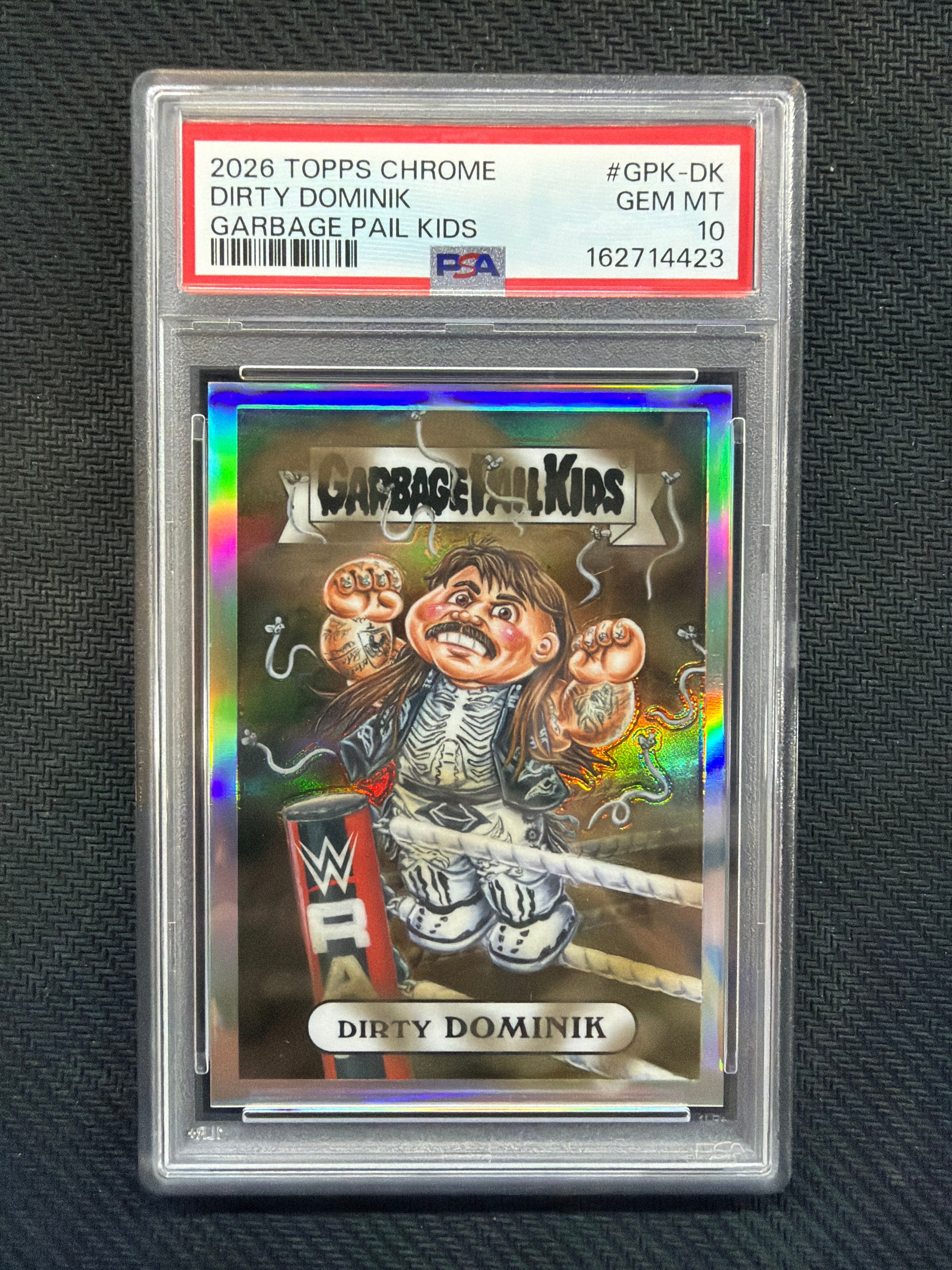 2026 Topps Chrome Dirty Dominik Garbage Pail Kids PSA 10 WWE 423