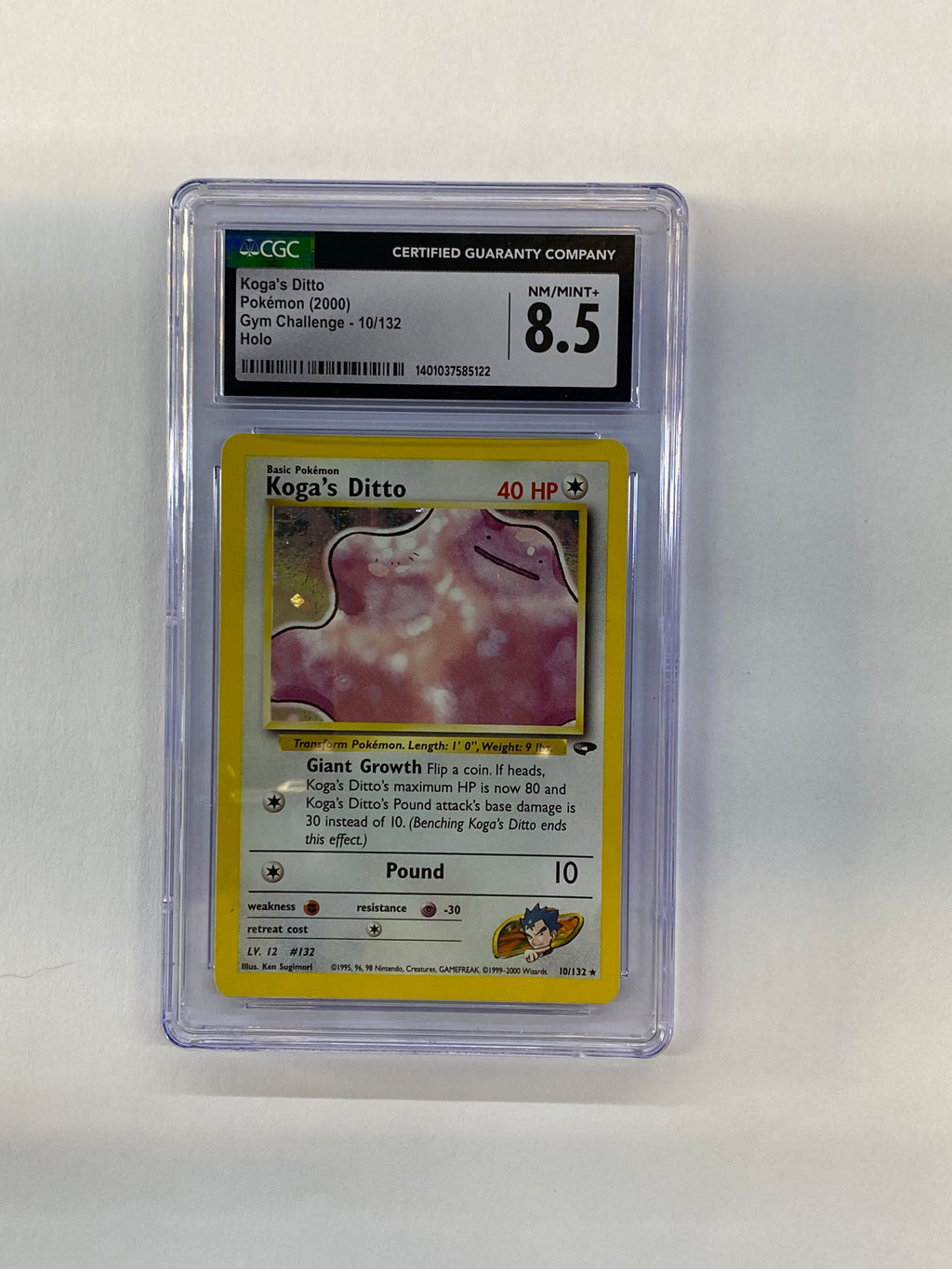 2000 Pokemon Gym Challenge Koga's Ditto 10 Holo CGC 8.5