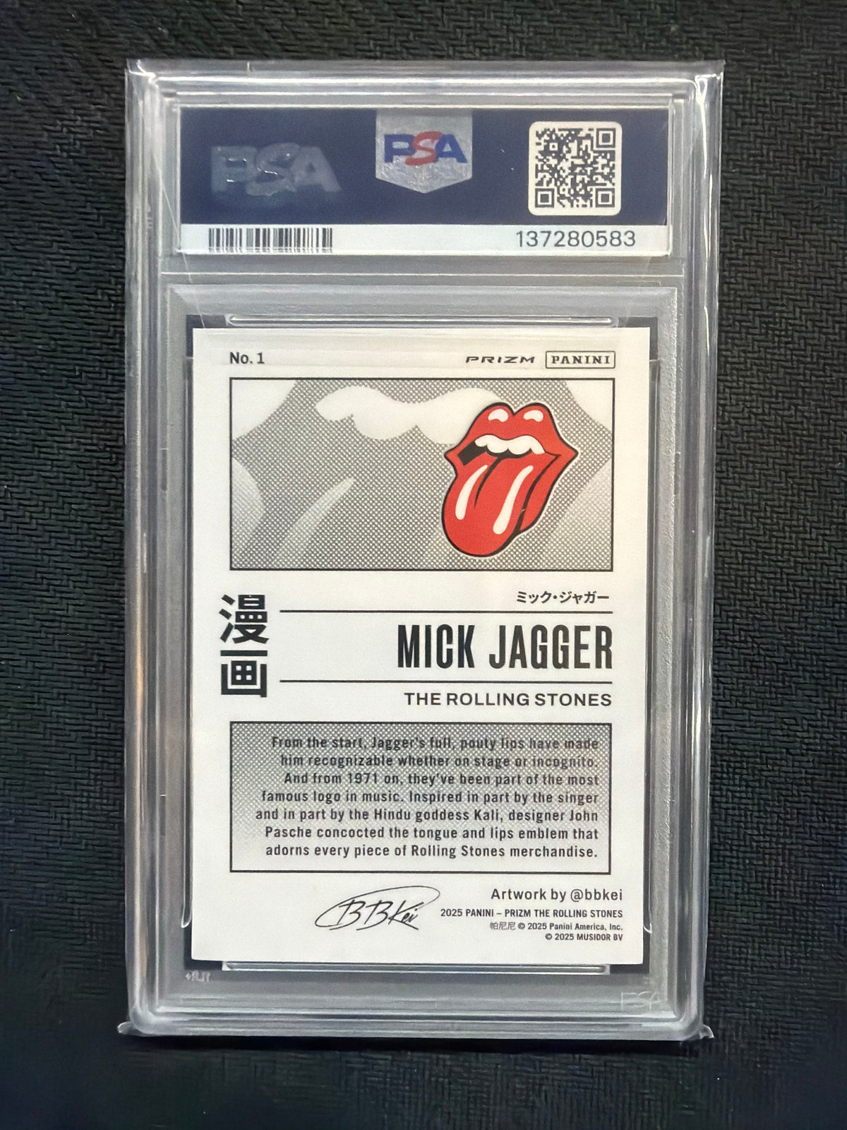 2025 Prizm Rolling Stones Mick Jagger Manga #1 PSA 9 583
