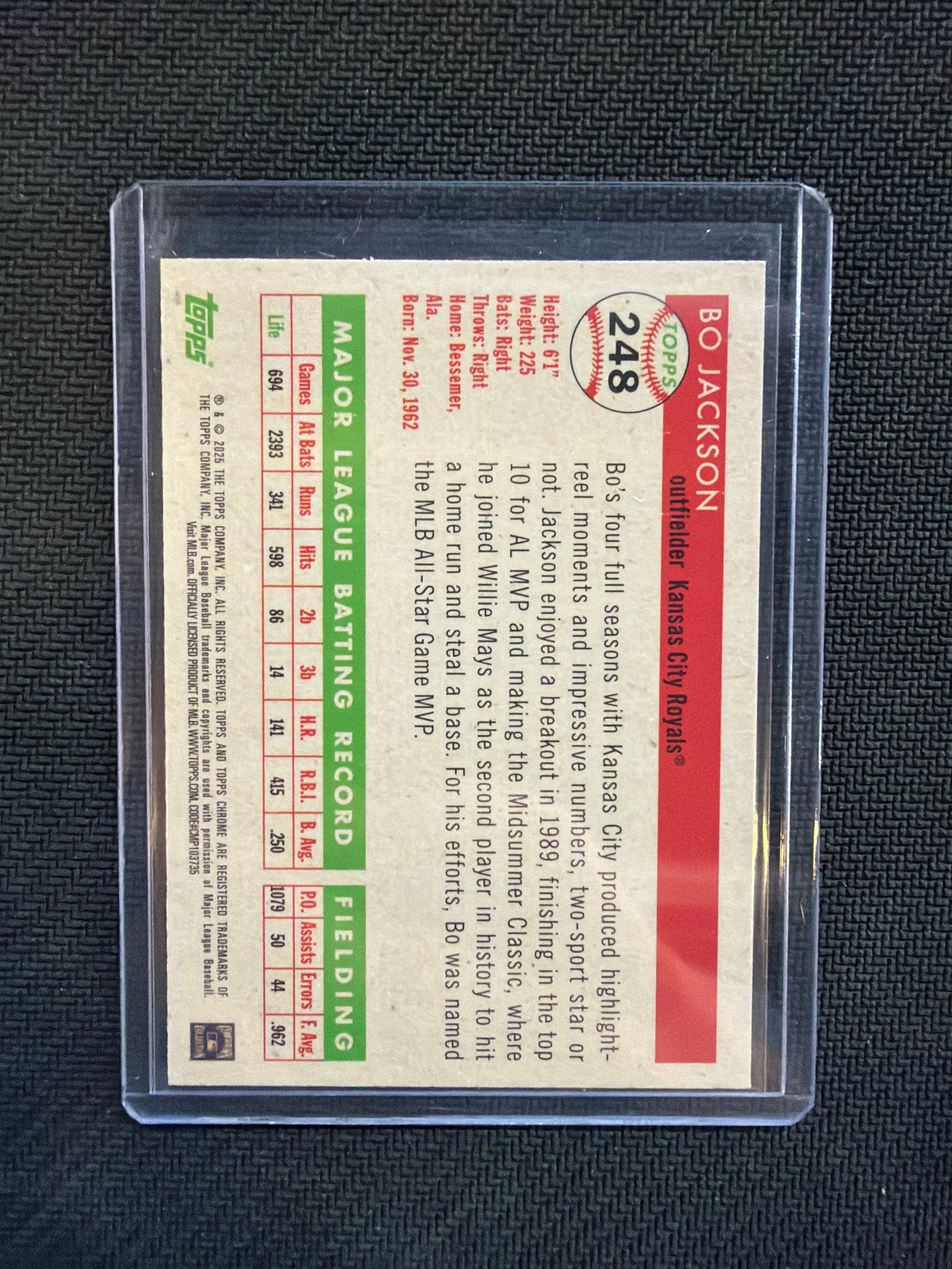 2025 Topps Chrome Platinum Bo Jackson Rose Gold Mini Diamond /75