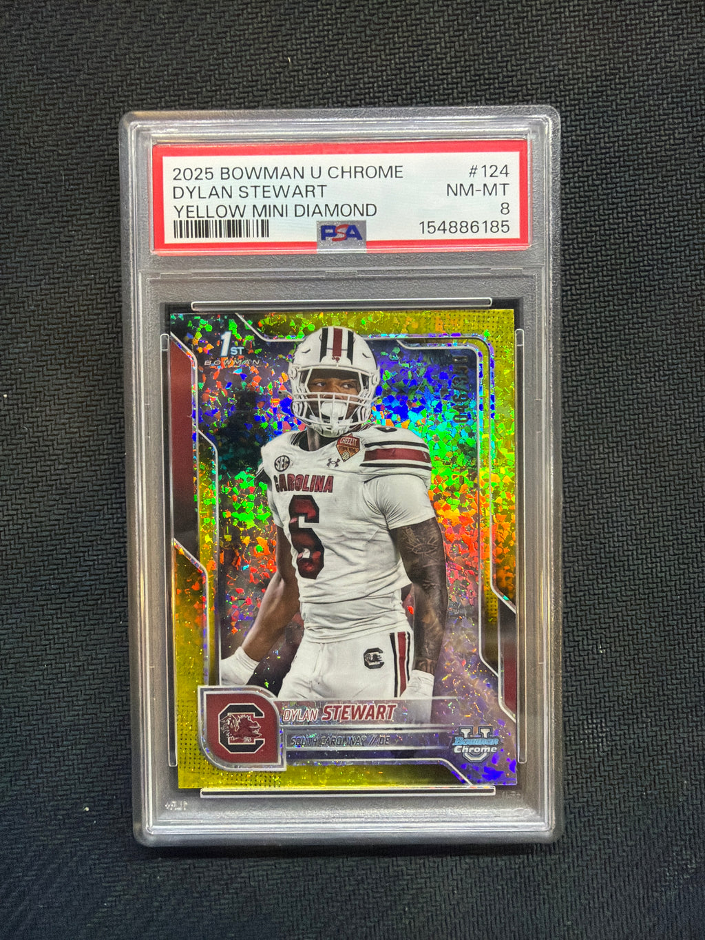 2025 Bowman U Chrome Dylan Stewart Yellow Mini Diamond /350 PSA 8