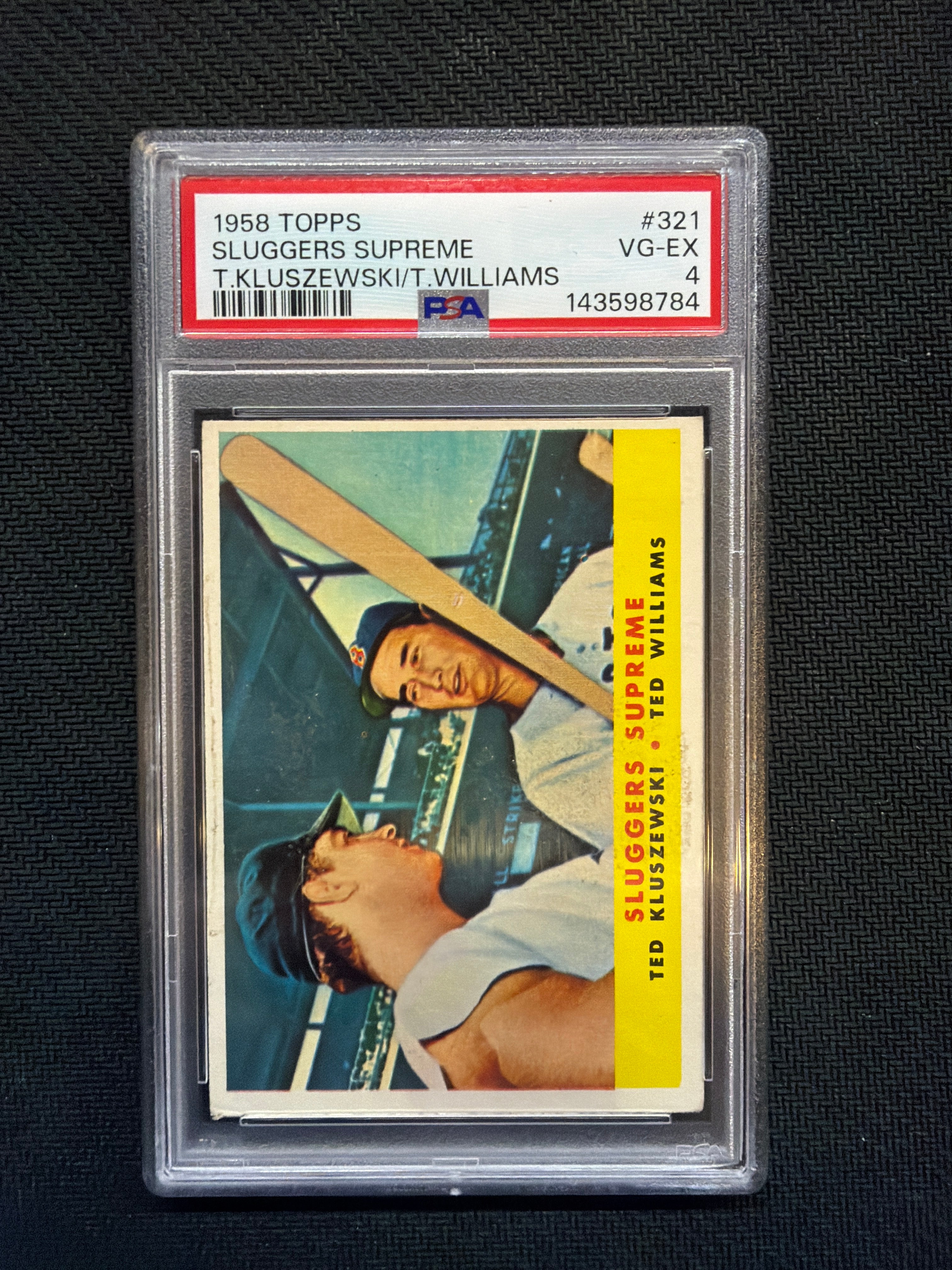 1958 Topps Sluggers Supreme Kluszewski Williams PSA 4
