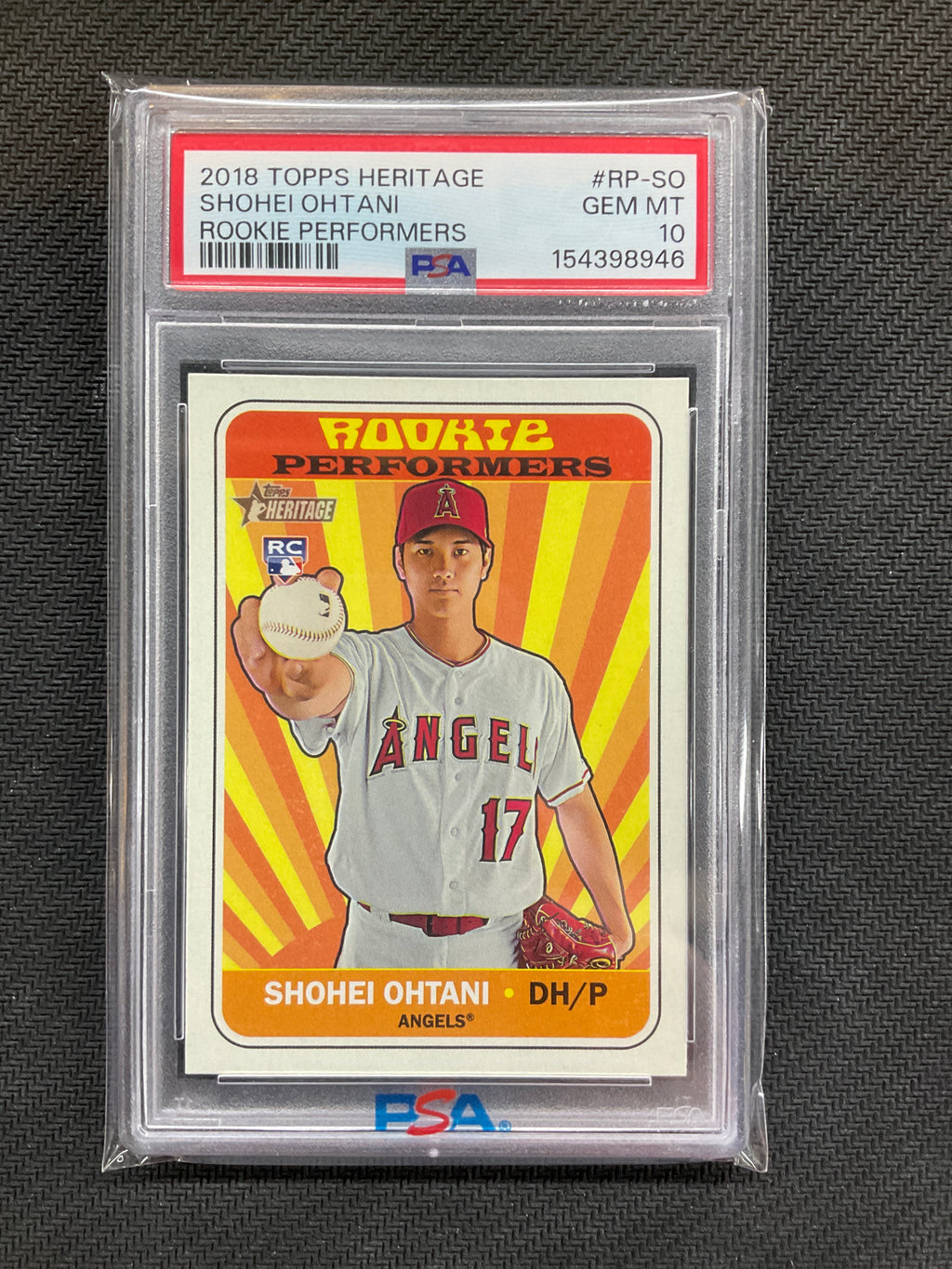 2018 Topps Heritage Shohei Ohtani Rookie Preformers PSA 10 946