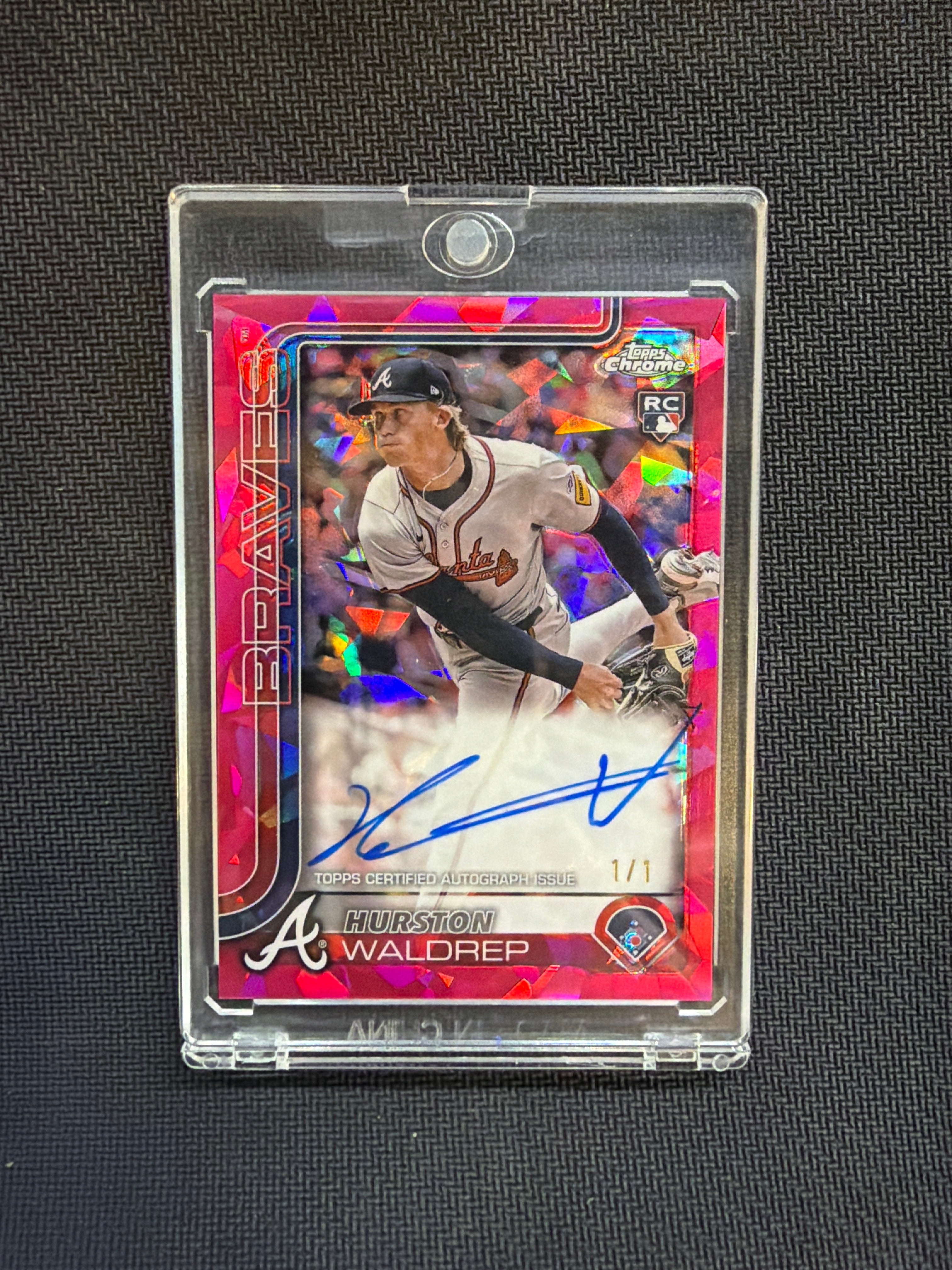 2025 Topps Chrome Hurston Waldrep Padparadscha 1/1 Auto Braves