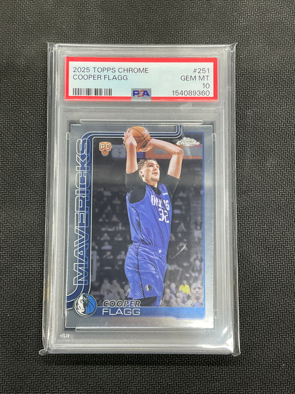 2025/26 Topps Chrome Cooper Flagg Rookie PSA 10 Mavs 360