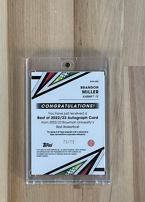 2023 Bowman's Best Brandon Miller Gold Lava Auto /75
