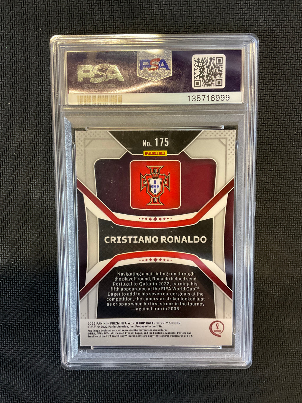 2022 Prizm World Cup Cristiano Ronaldo PSA 9