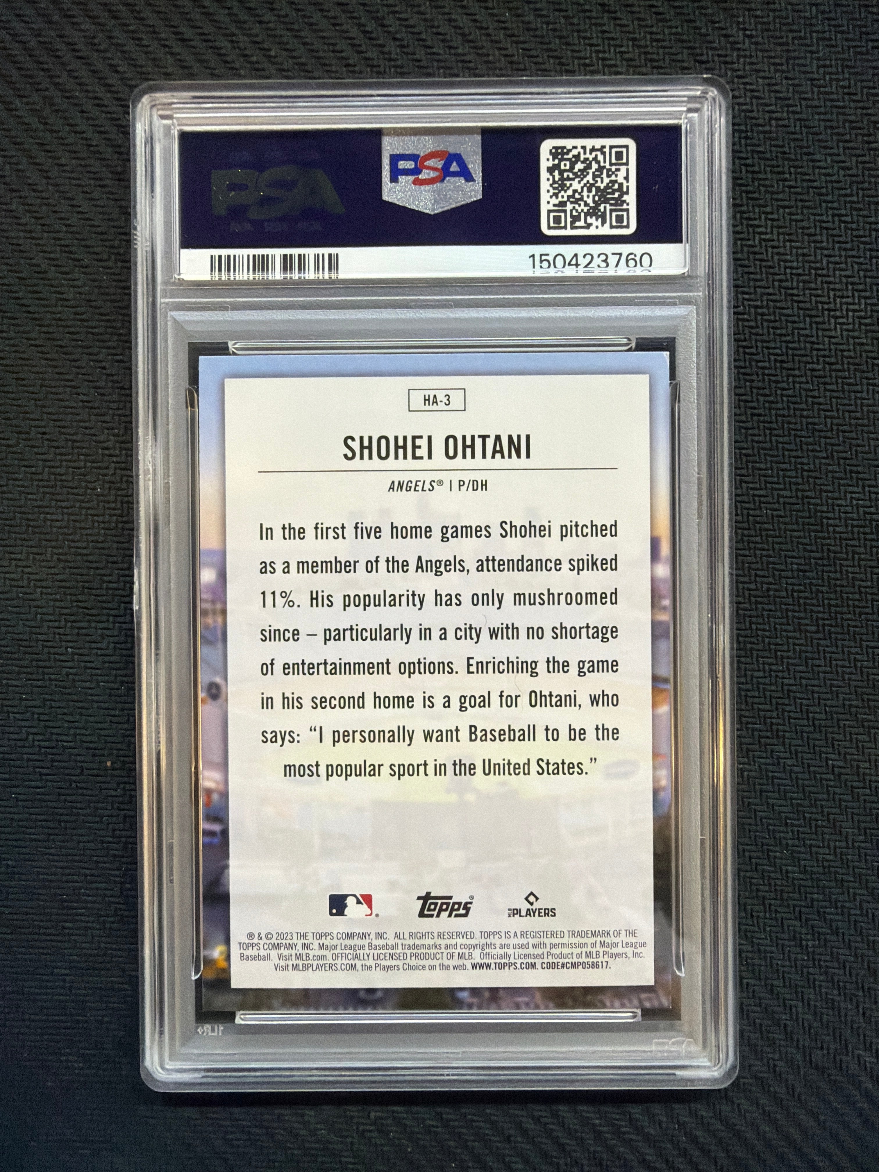 2023 Topps Shohei Ohtani Home Field Advantage PSA 9