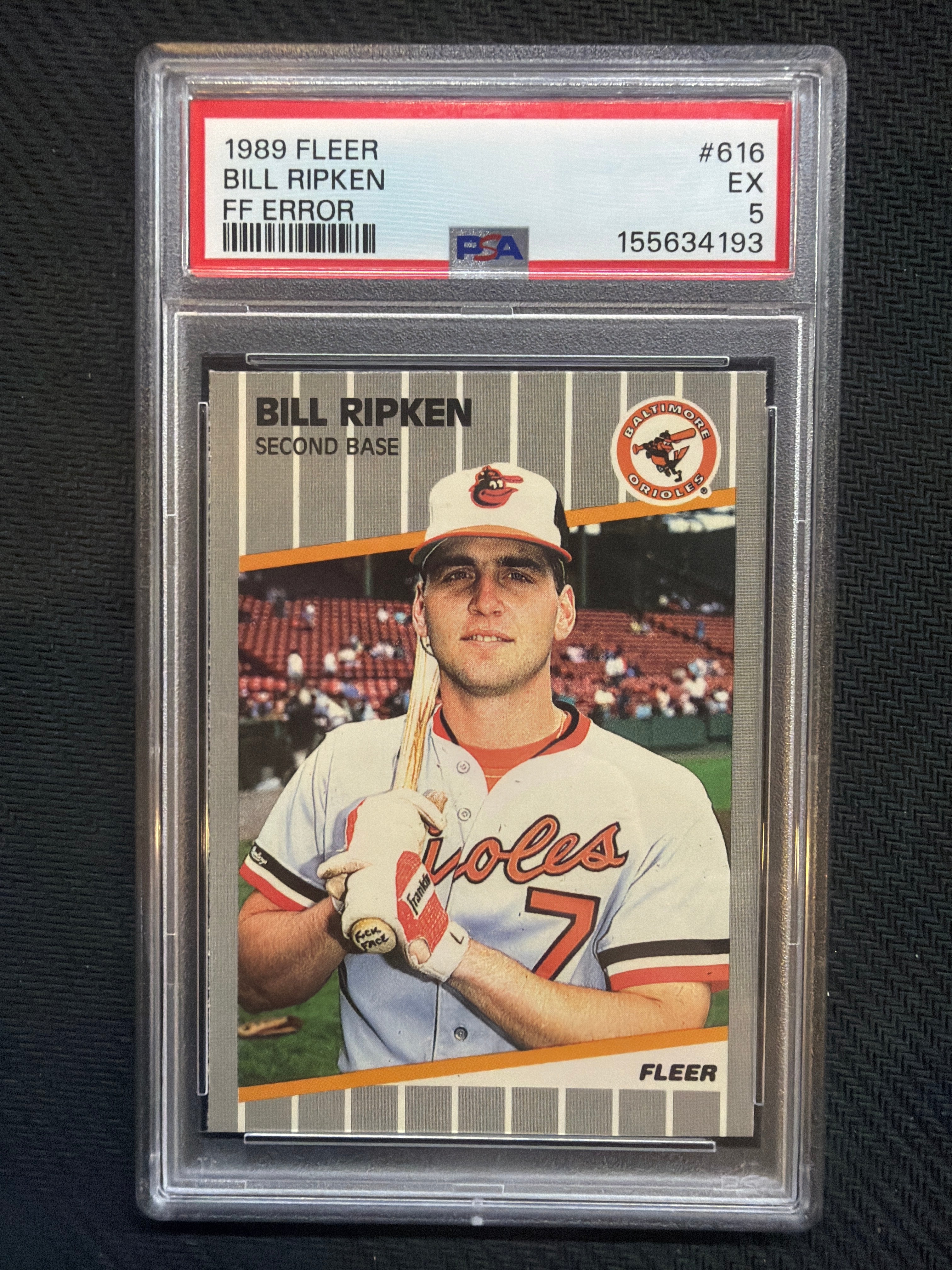 1989 Fleer Bill Ripken FF Error PSA 5 Orioles