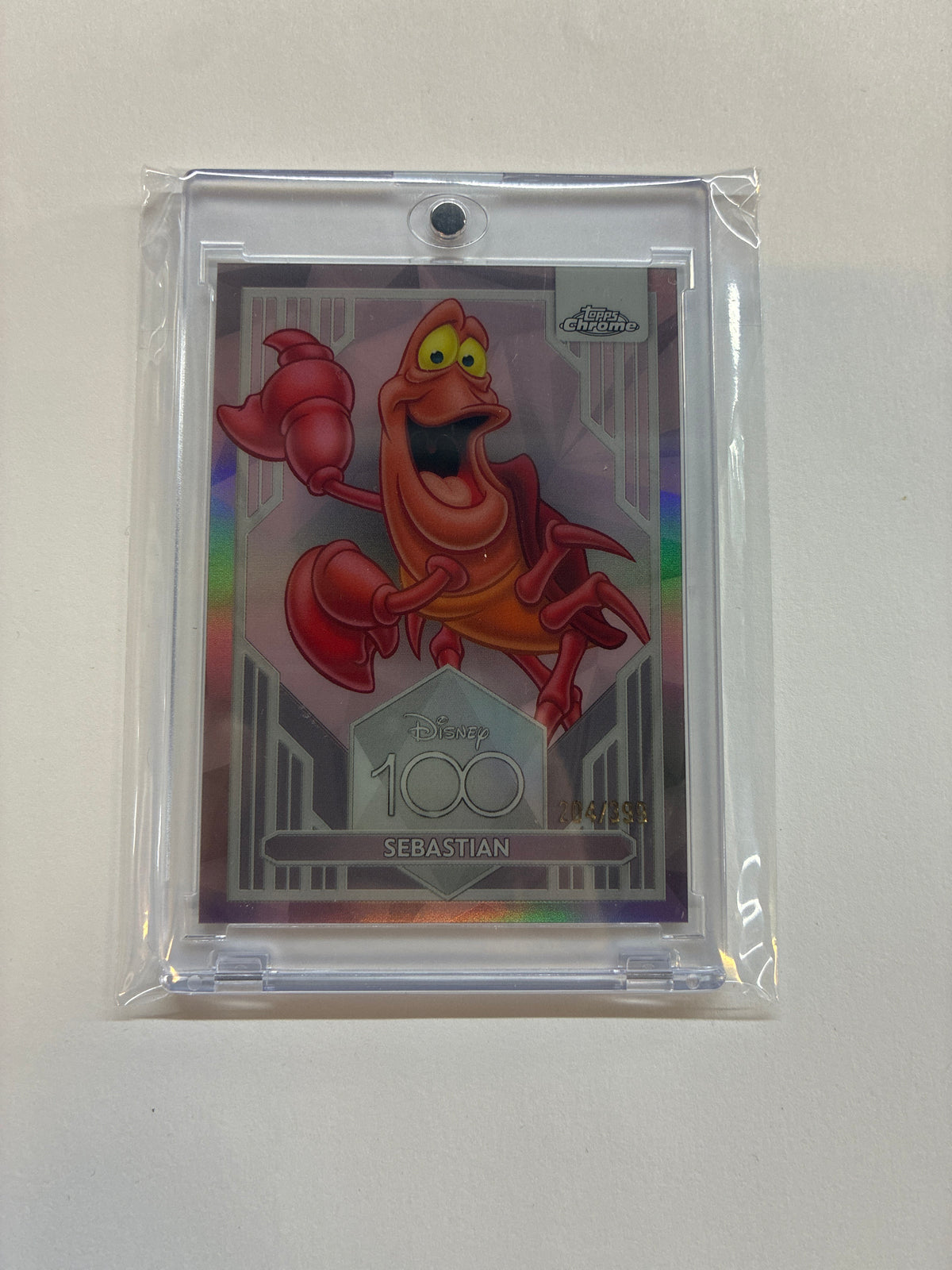 2023 Topps Chrome Disney 100 Sebastian Pink Refractor /399