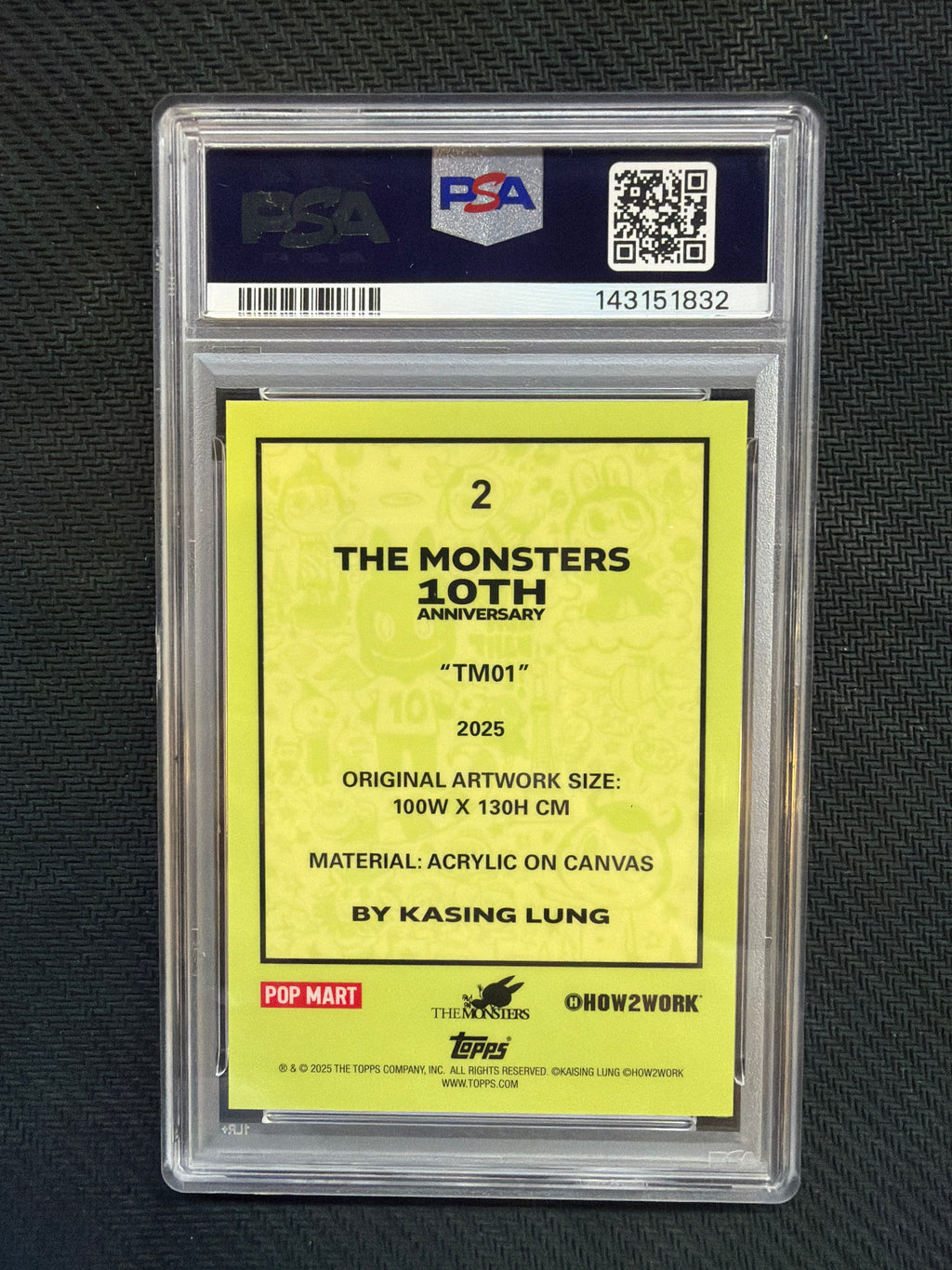 2025 Topps Chrome Labubu TM01 10th Anniversary PSA 10 832