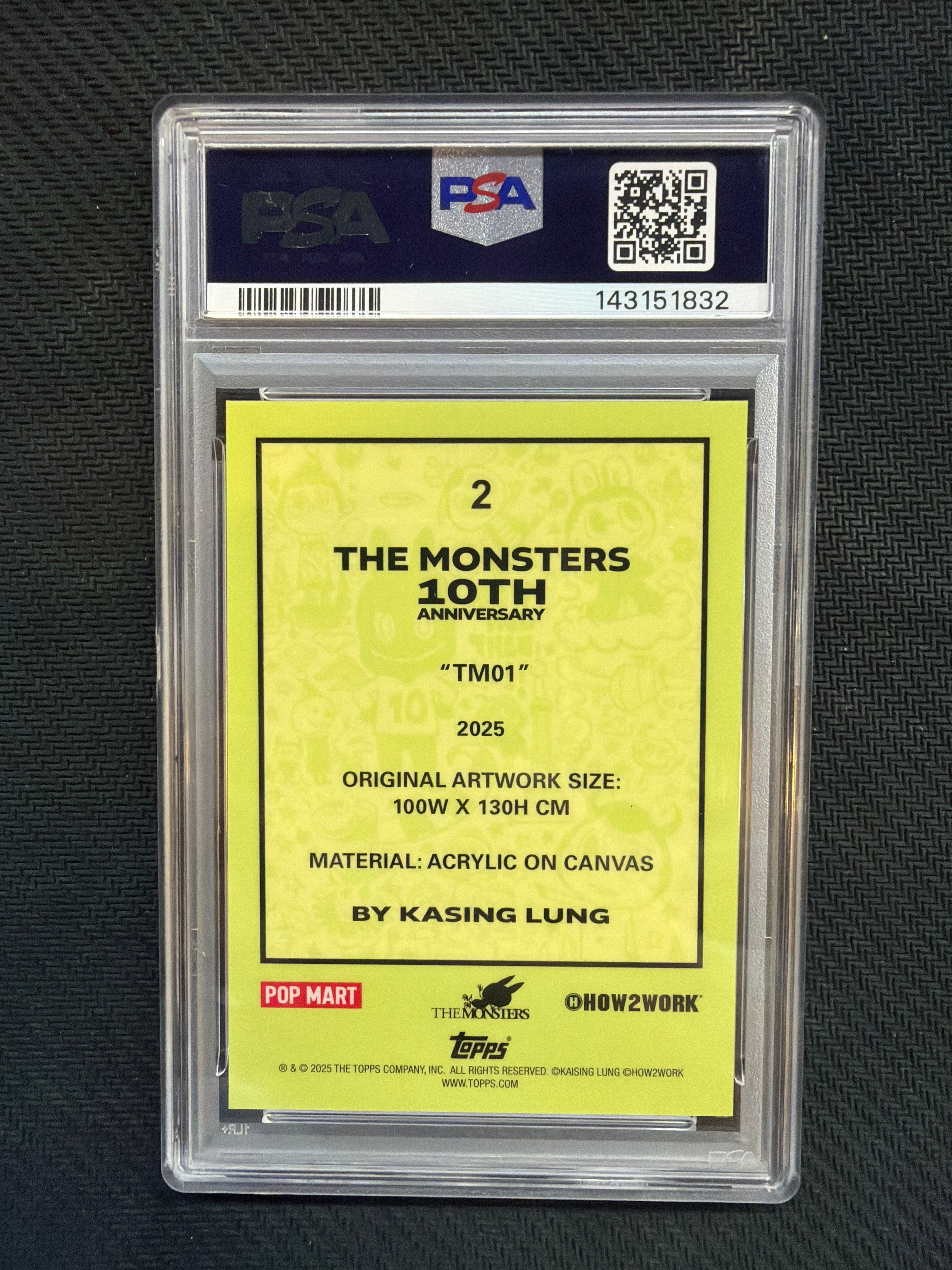 2025 Topps Chrome Labubu TM01 10th Anniversary PSA 10 832