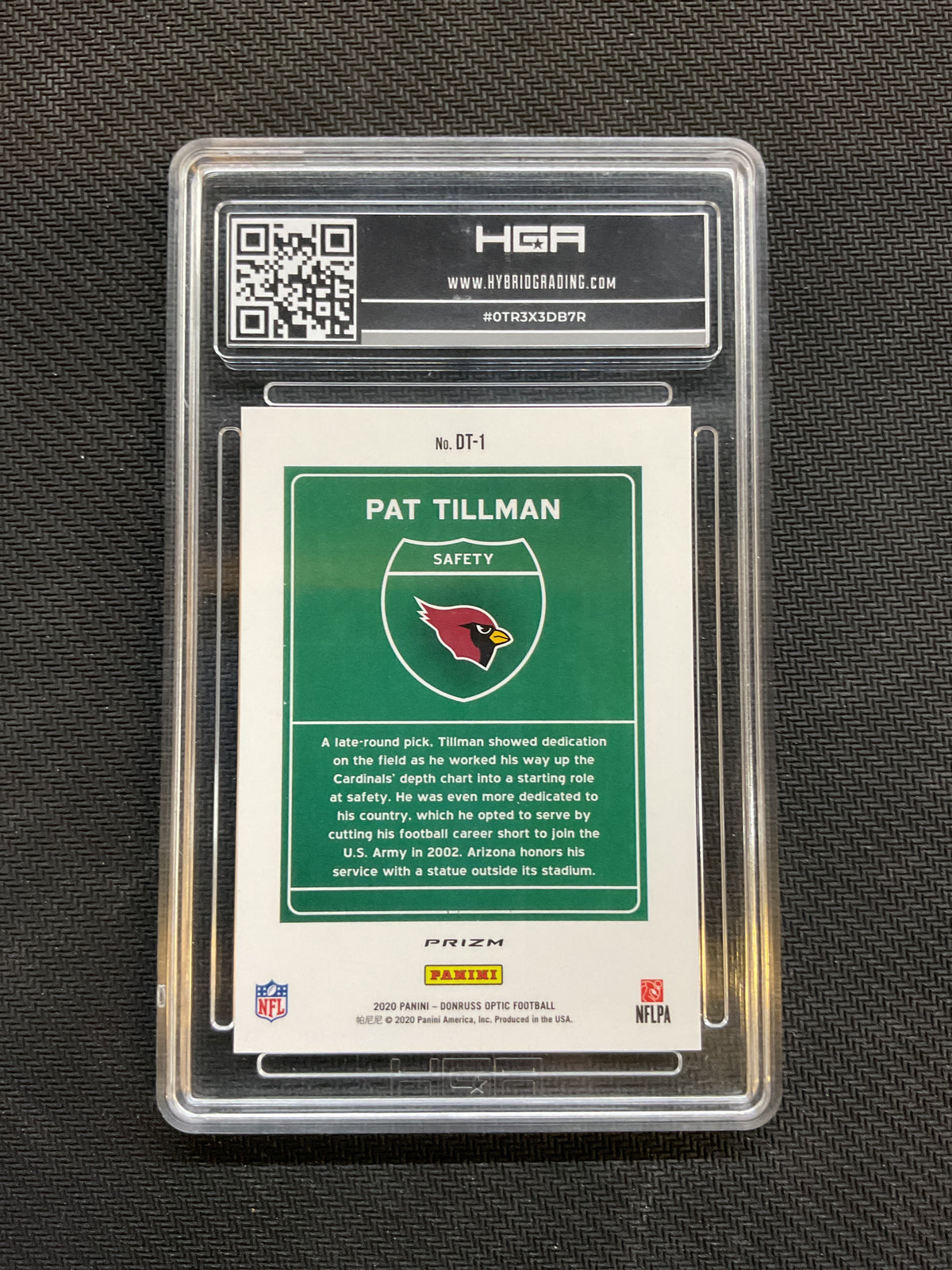 2020 Optic Pat Tillman Downtown! Case Hit HGA 9.5 Cardinals