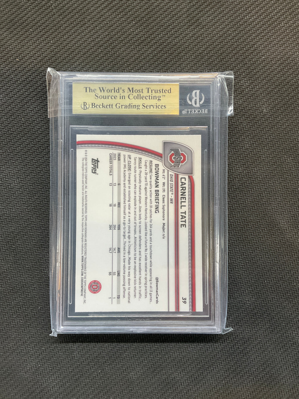 2024 Bowman U Carnell Tate X-Fractor BGS 9.5 Titans