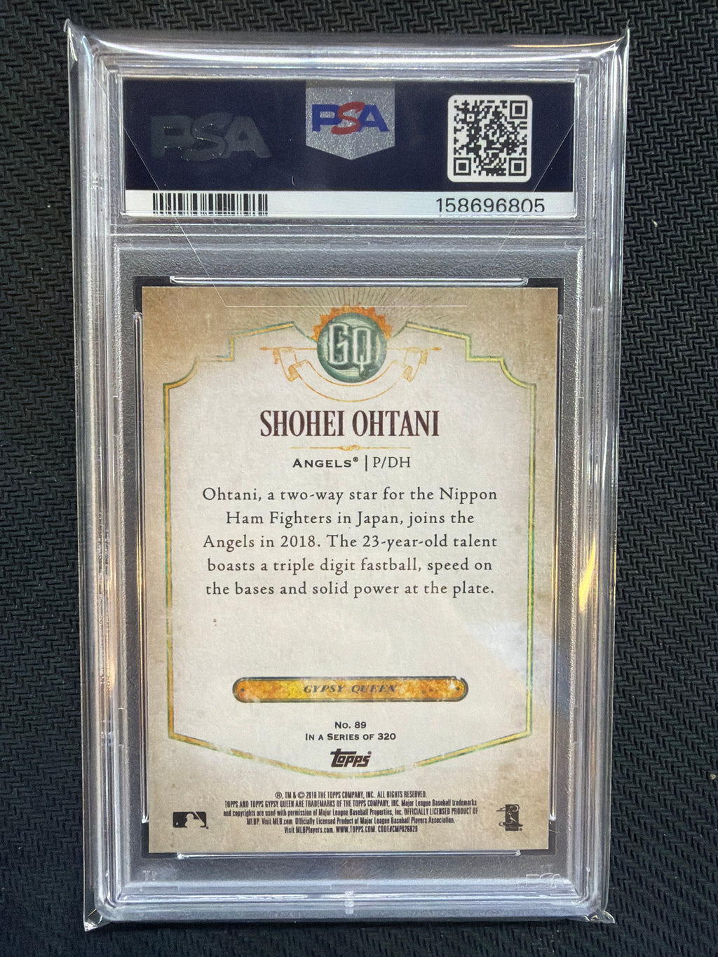 2018 Topps Gypsy Queen Shohei Ohtani #89 Rookie PSA 10 Angels