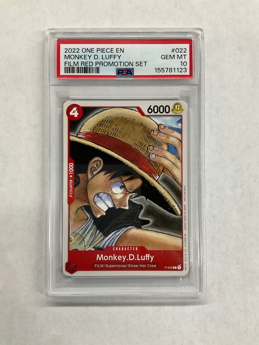 2022 One Piece Monkey D Luffy Film Red Promotion Set #022 PSA 10