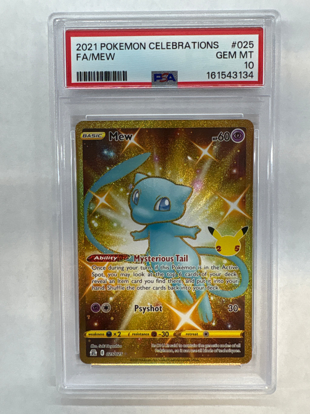 2021 Pokemon Mew Celebrations FA 25 PSA 10