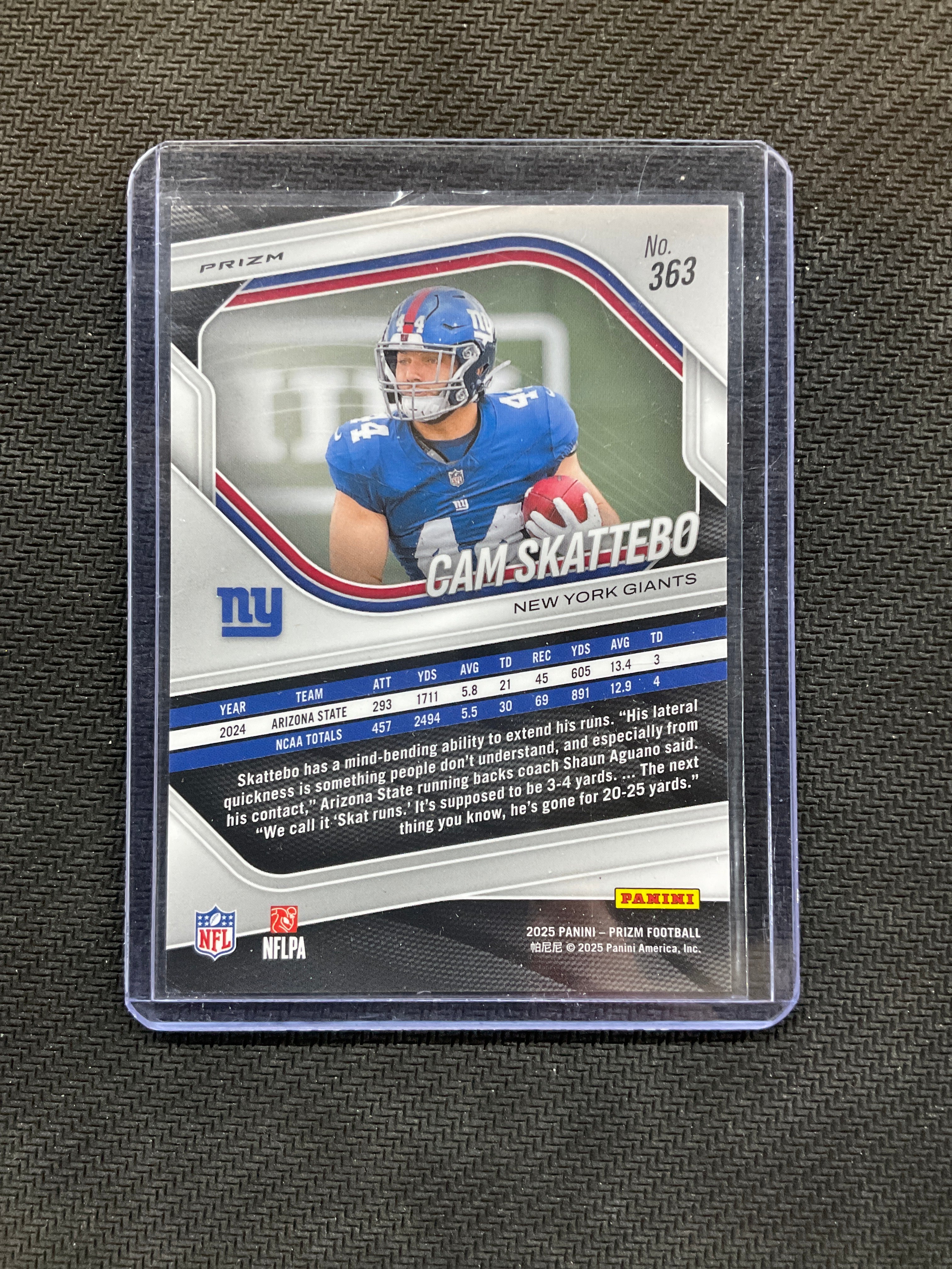 2025 Prizm Cam Skattebo Rookie Red Black #363 Giants
