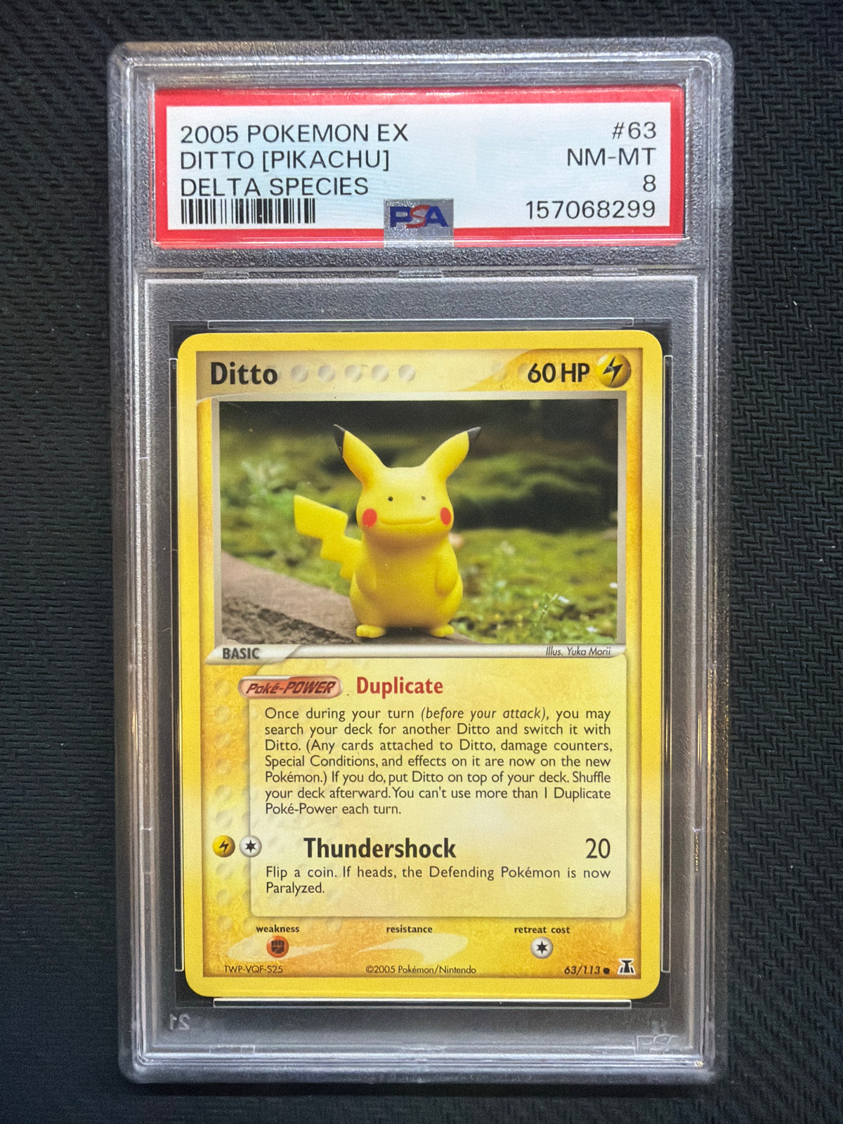 2005 Pokemon Delta Species Ditto (Pikachu) 63 PSA 8