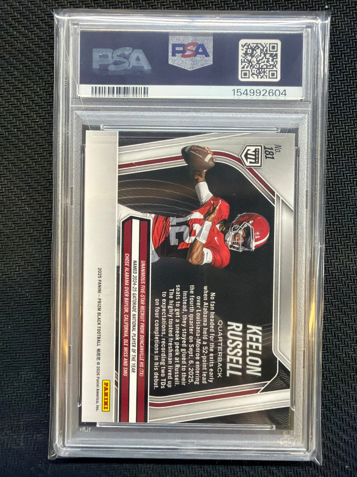 2025 Prizm Black Keelon Russell #181 PSA 8 Alabama