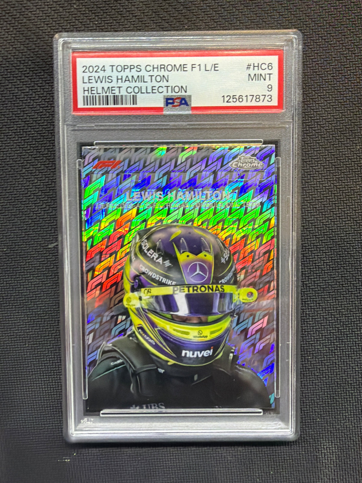 2024 Topps Chrome F1 Logofractor Lewis Hamilton Helmet PSA 9 873
