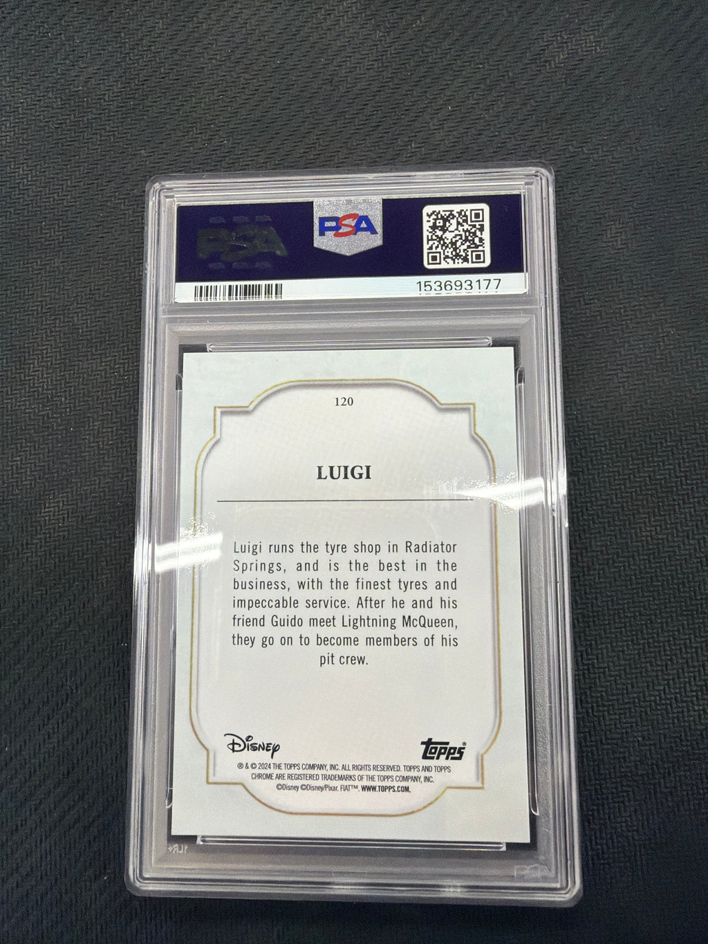 2024 Topps Chrome Disney Luigi Black & White /101 PSA 10 Cars 117