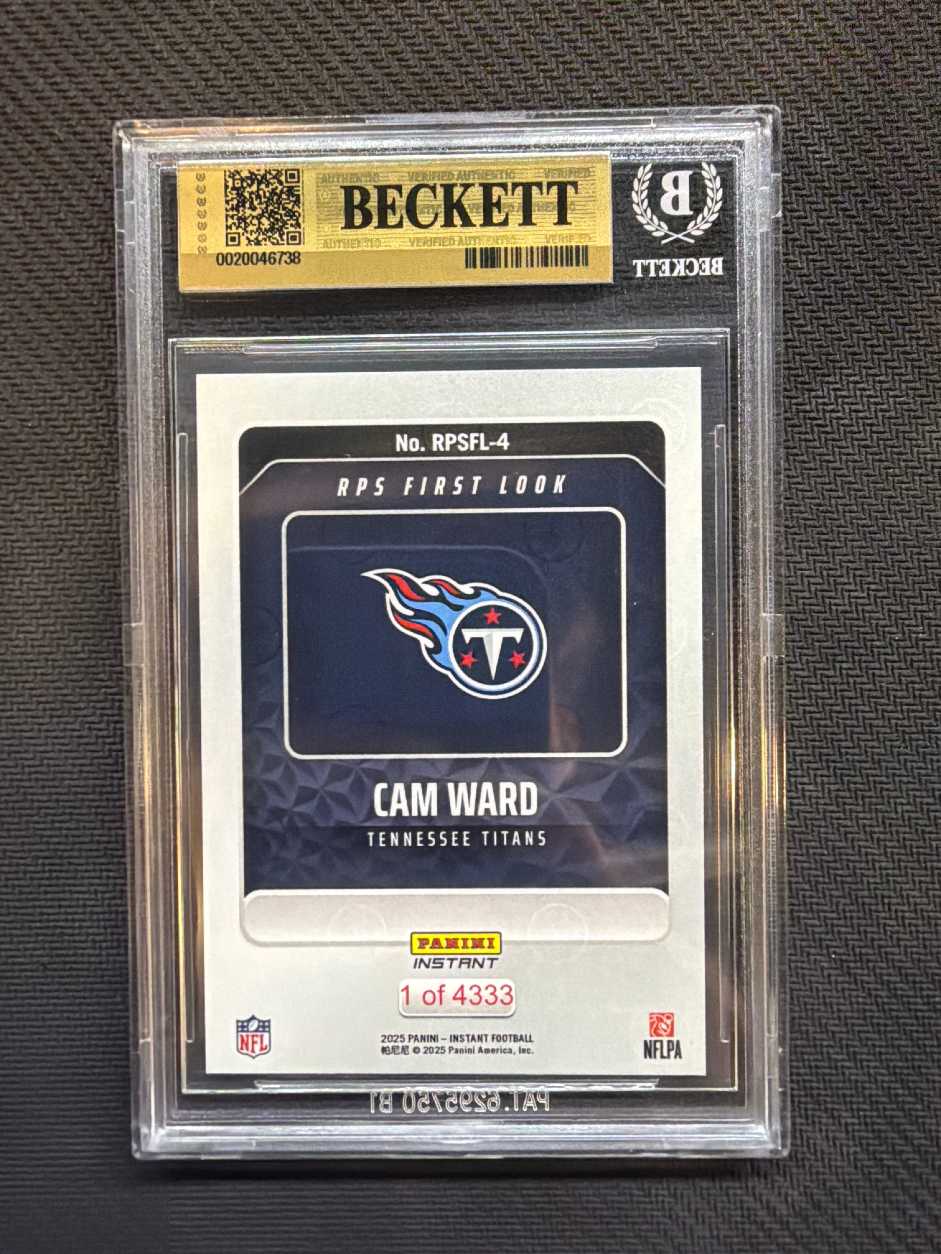 2025 Panini Instant Cam Ward Rookie BGS 9.5 Titans 738