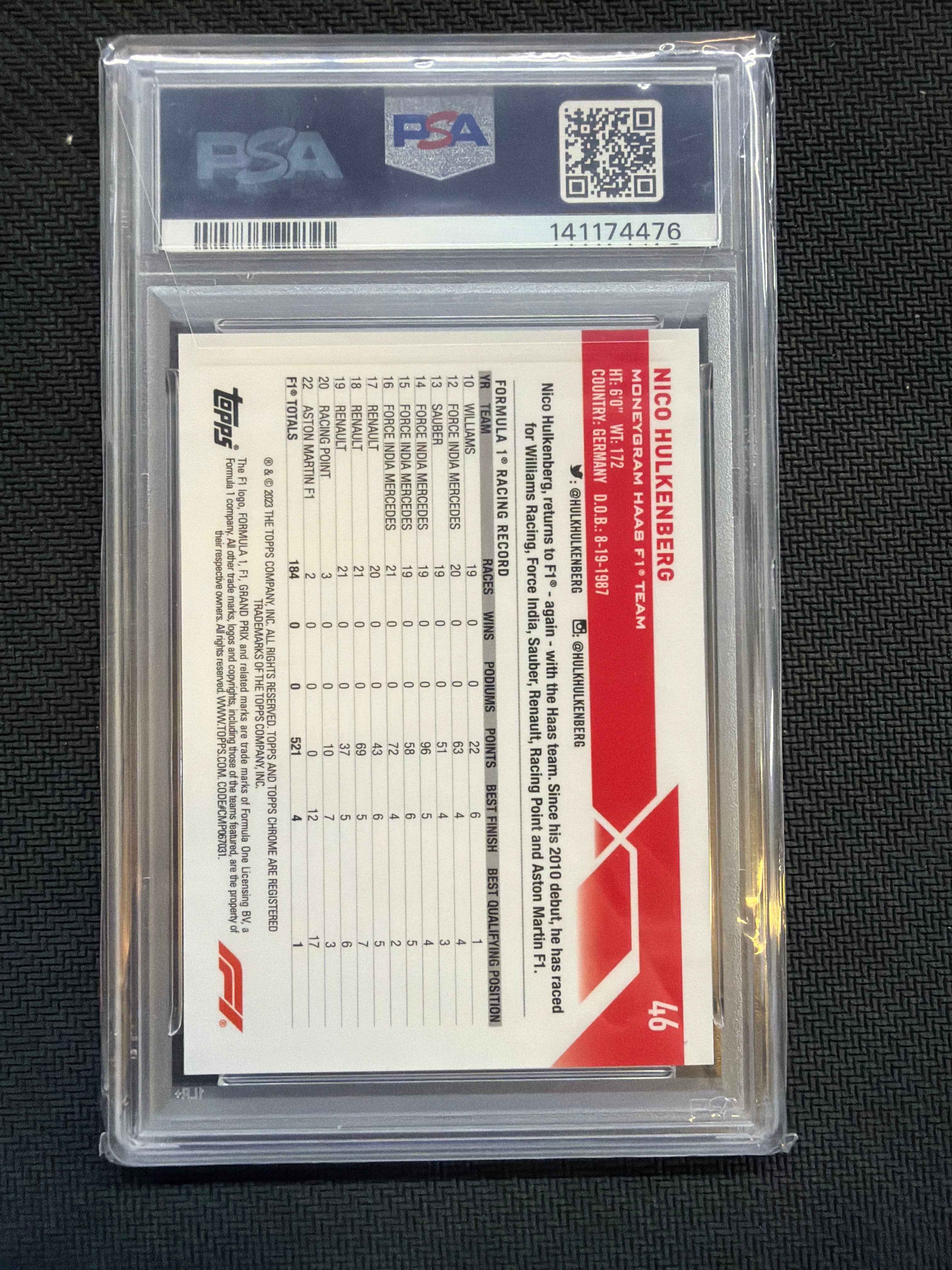 2023 Topps Chrome F1 Nico Hulkenberg Superfractor 1/1 #46 PSA 10