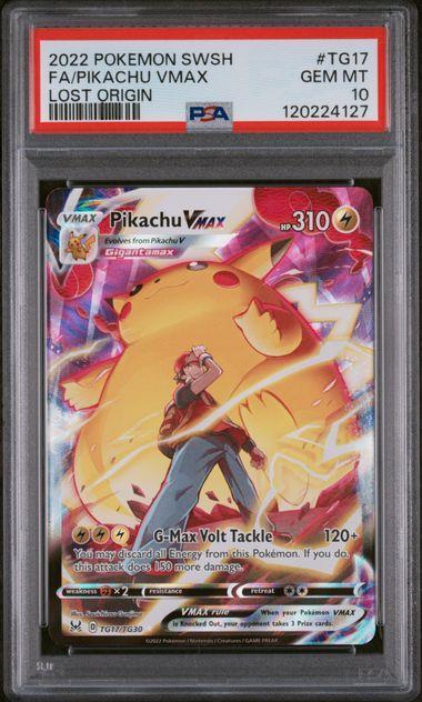 2022 Pokemon Lost Origin Pikachu Vmax TG17 PSA 10
