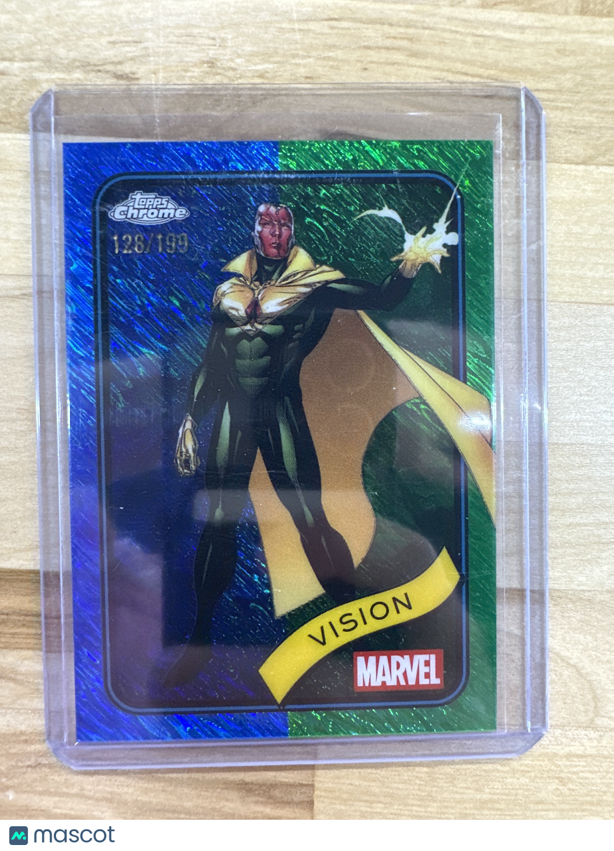 2025 Topps Chrome Marvel Vision /199 Green Blue