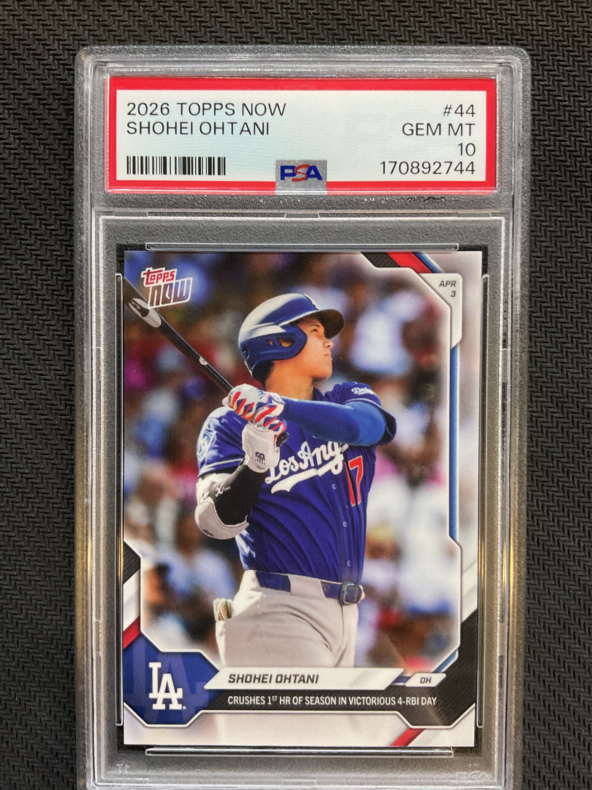 2026 Topps Now #44 Shohei Ohtani PSA 10 744