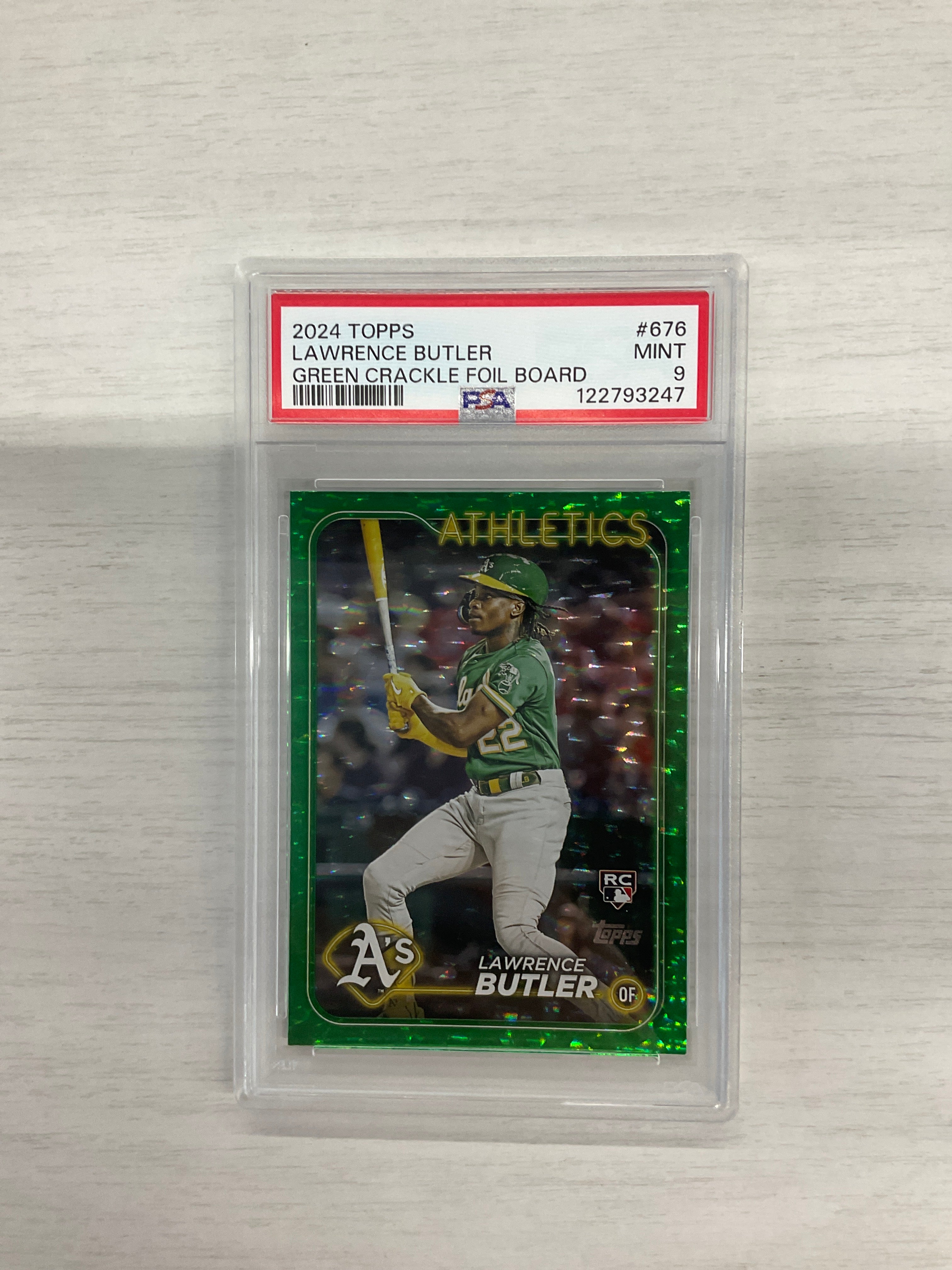 2024 Topps Lawrence Butler Green Foil /499 PSA 9