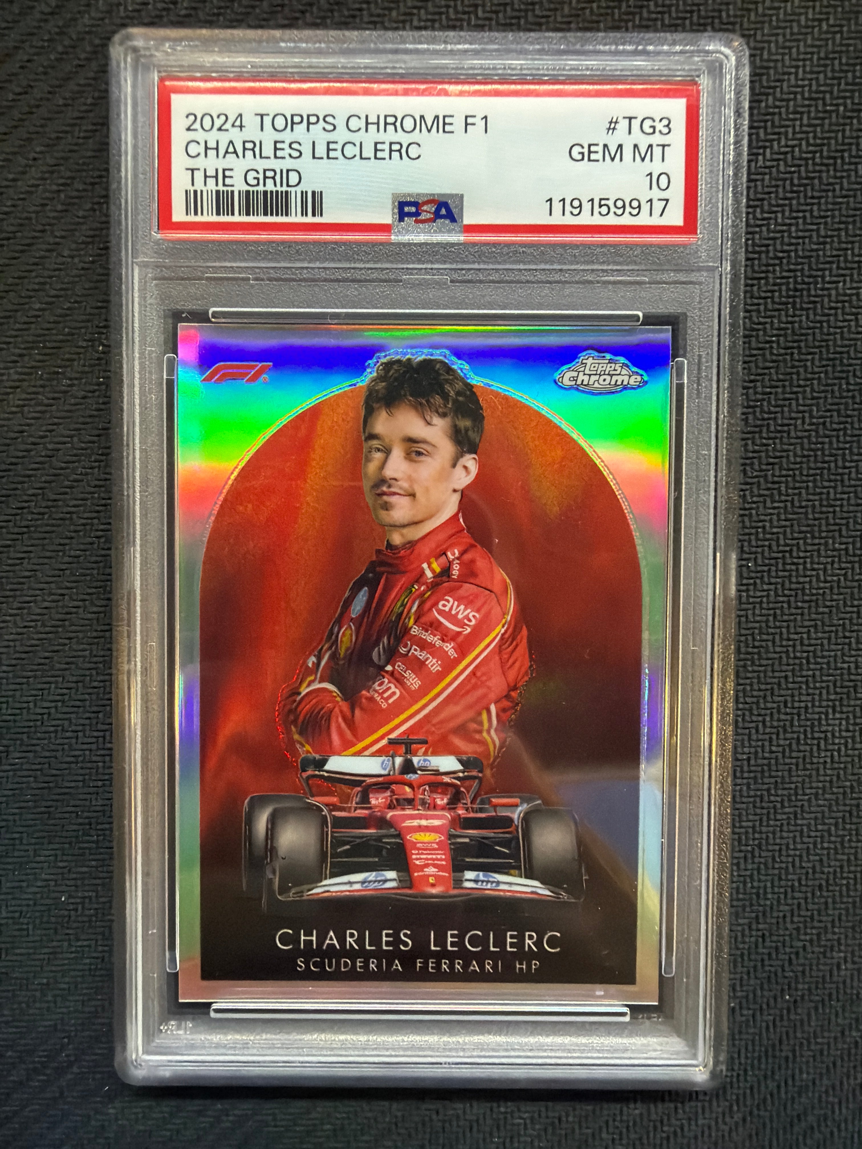 2024 Topps Chrome F1 Charles Leclerc The Grid PSA 10 Ferrari