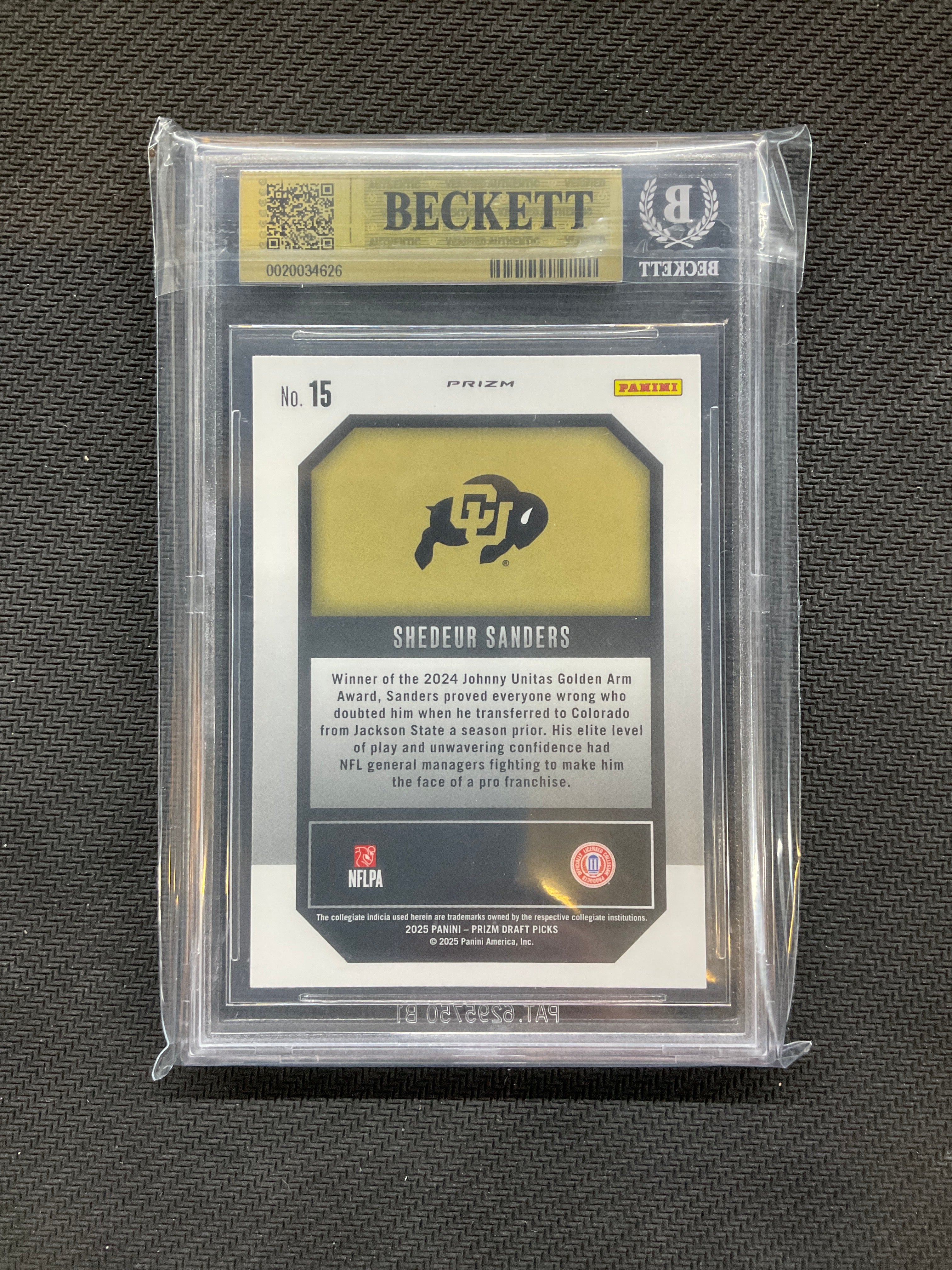 2025 Prizm Draft Picks Shedeur Sanders New Recruits Gold Ice BGS 9.5